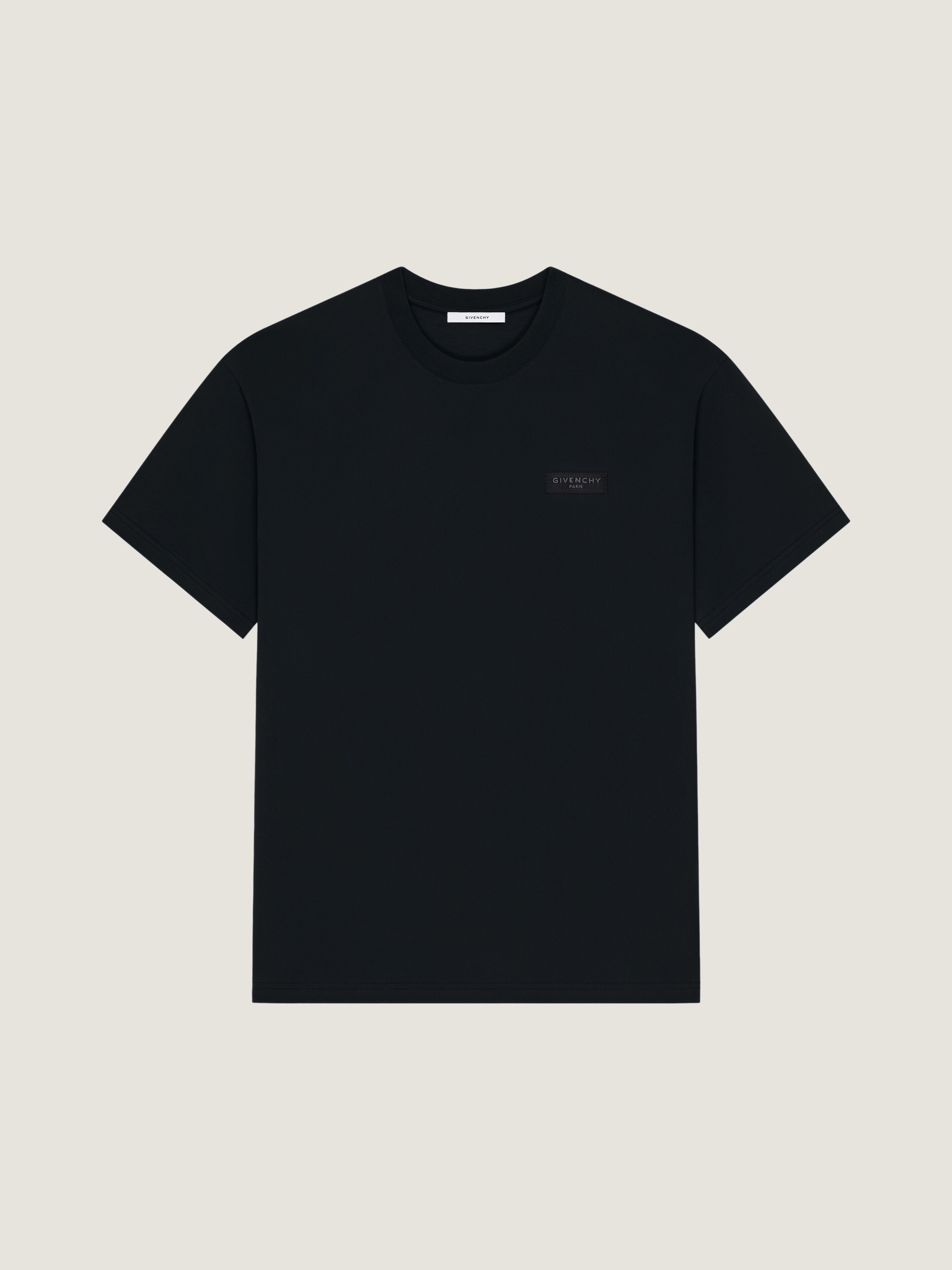 T-shirt in cotton with GIVENCHY Paris gros grain in - black | Givenchy