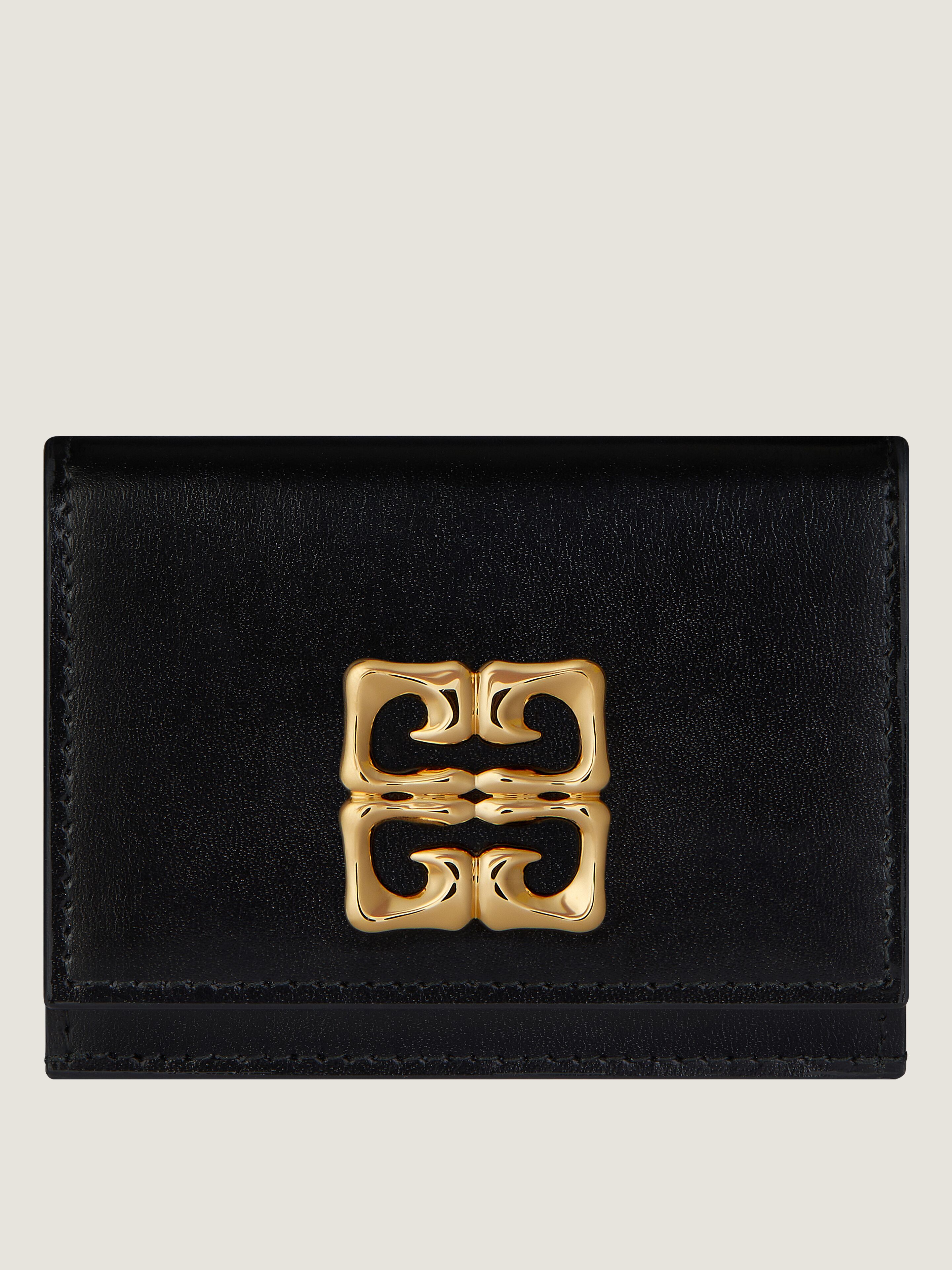 4G Liquid card holder in Box leather in - black | Givenchy US