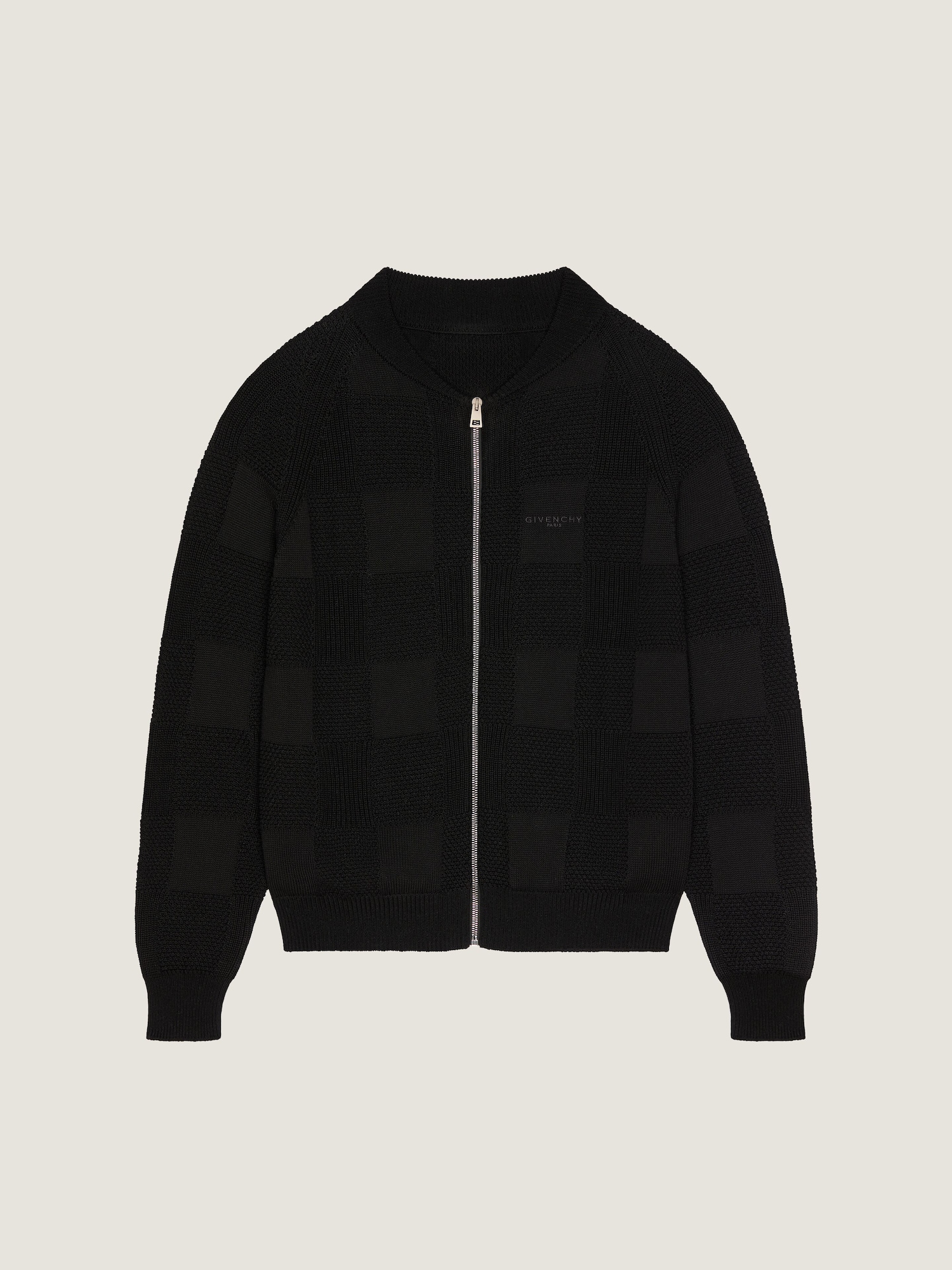 Zipped cardigan in cotton embroidered GIVENCHY Paris