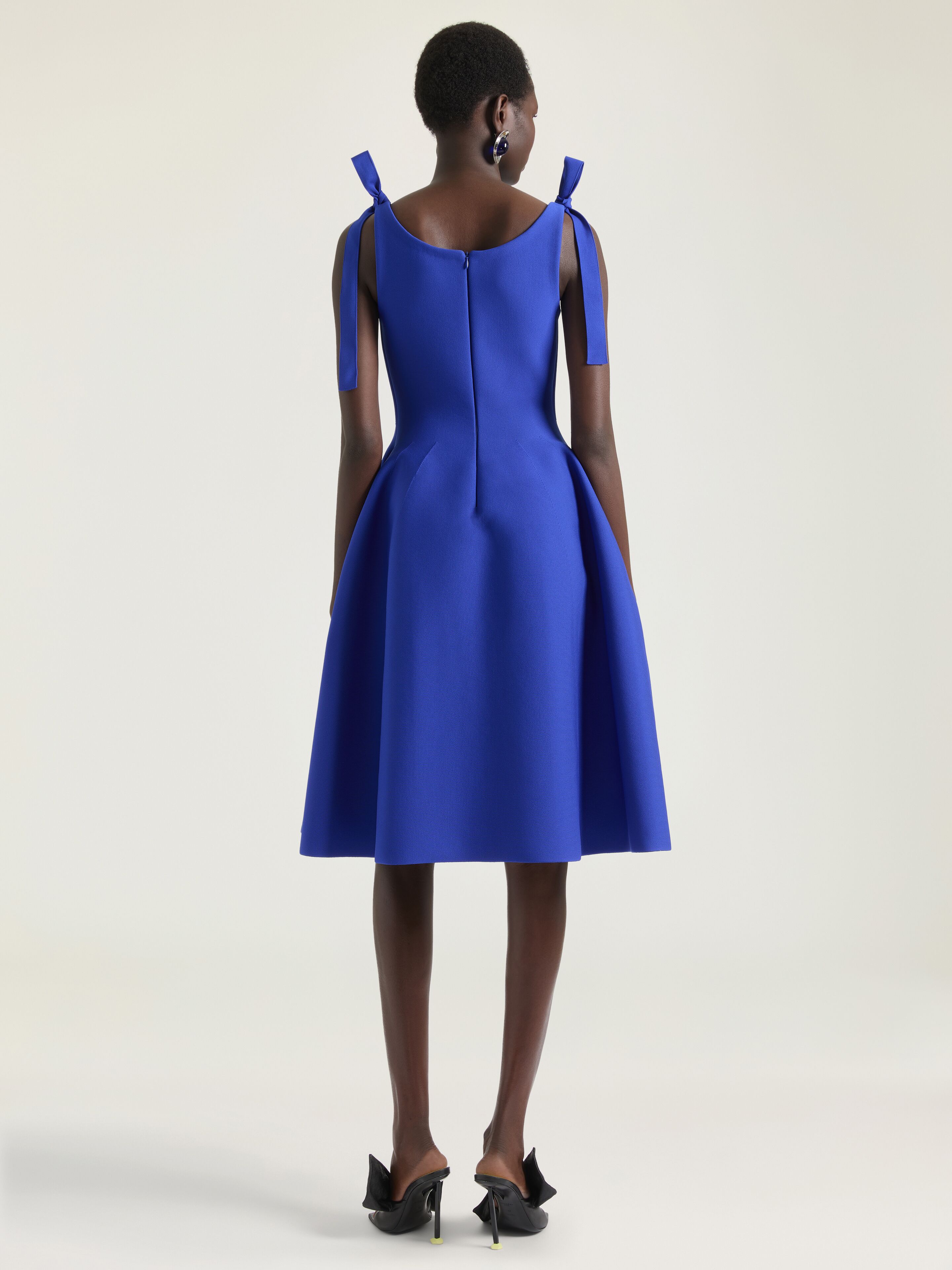 Midi dress in compact knit with bows in - royal blue - BW22ZK4ZUK