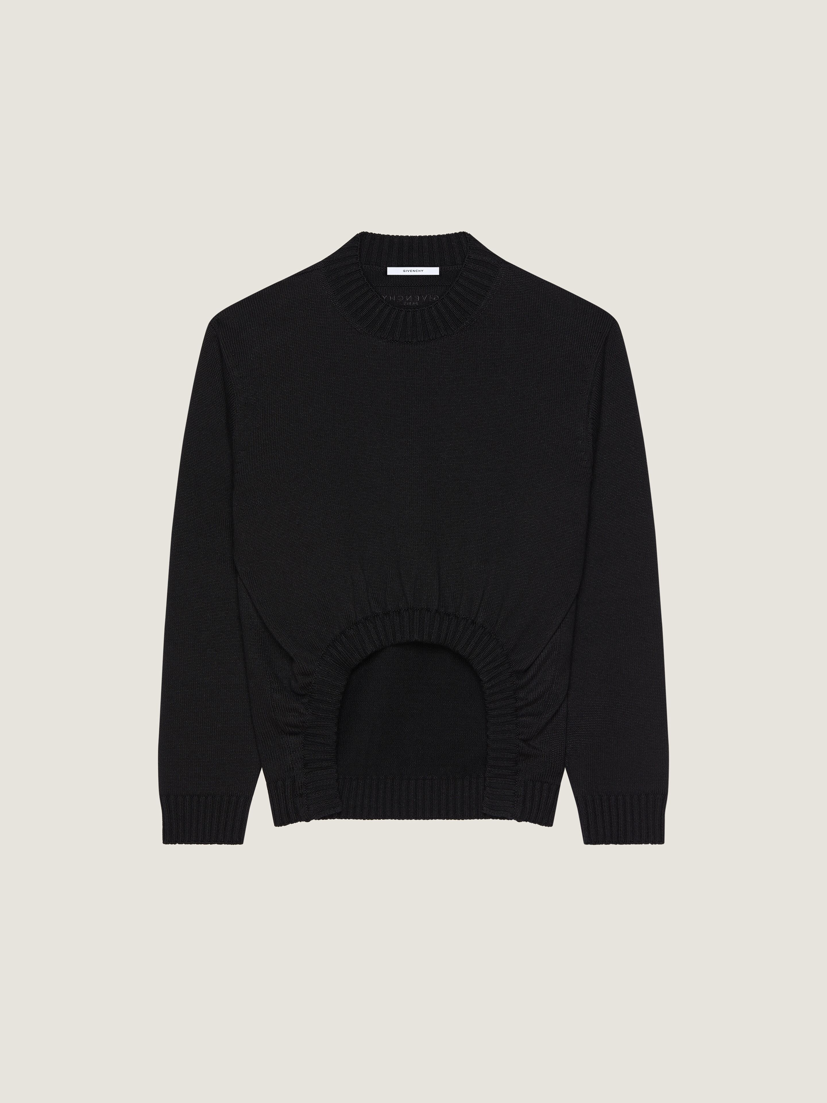 Pull froncé en laine - noir BW90WA4ZTV-001 | GIVENCHY FR