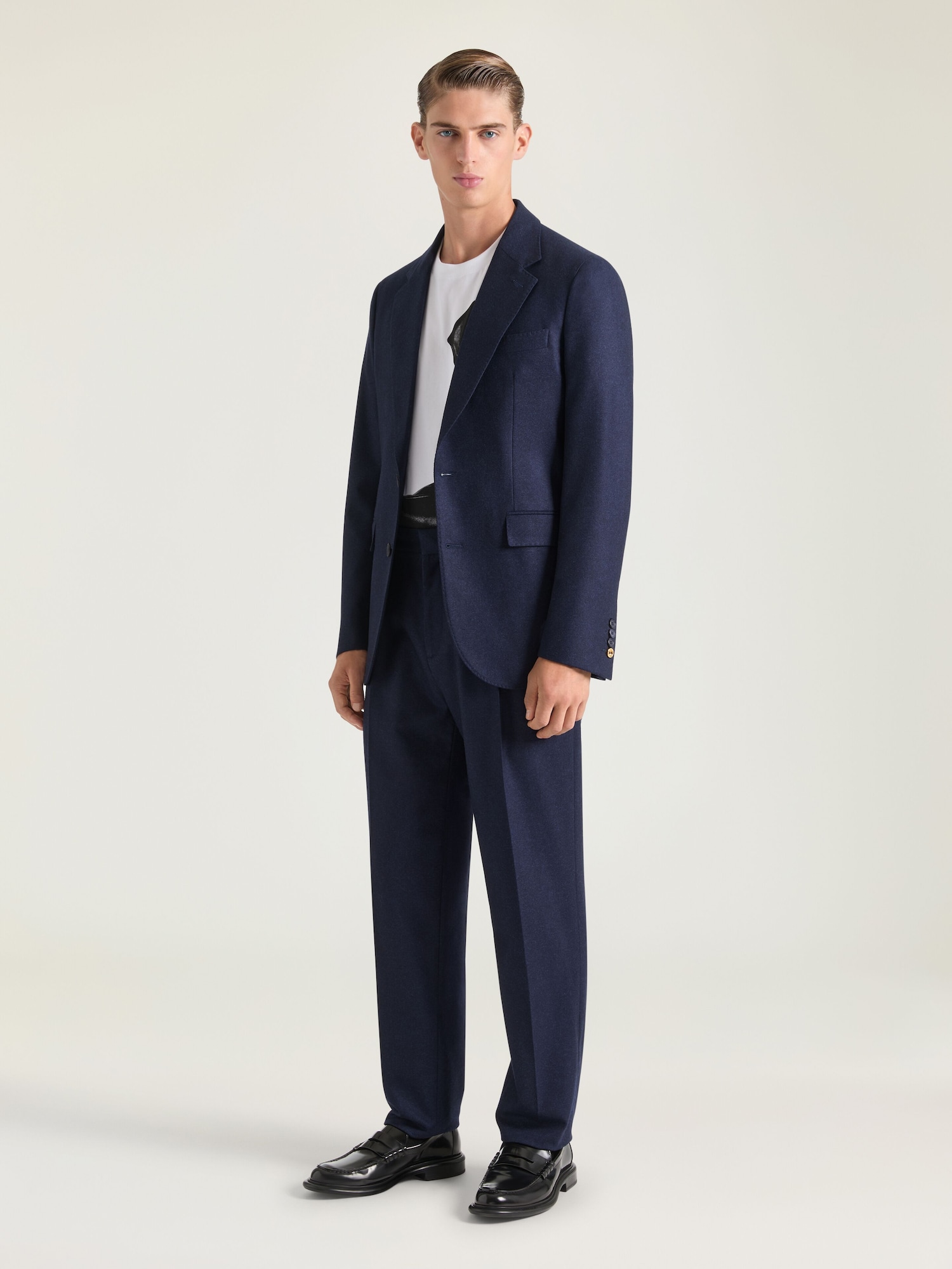 Single-breasted deconstructed jacket in flannel