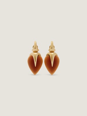 Boucles d'oreilles Heartwood en métal et résine