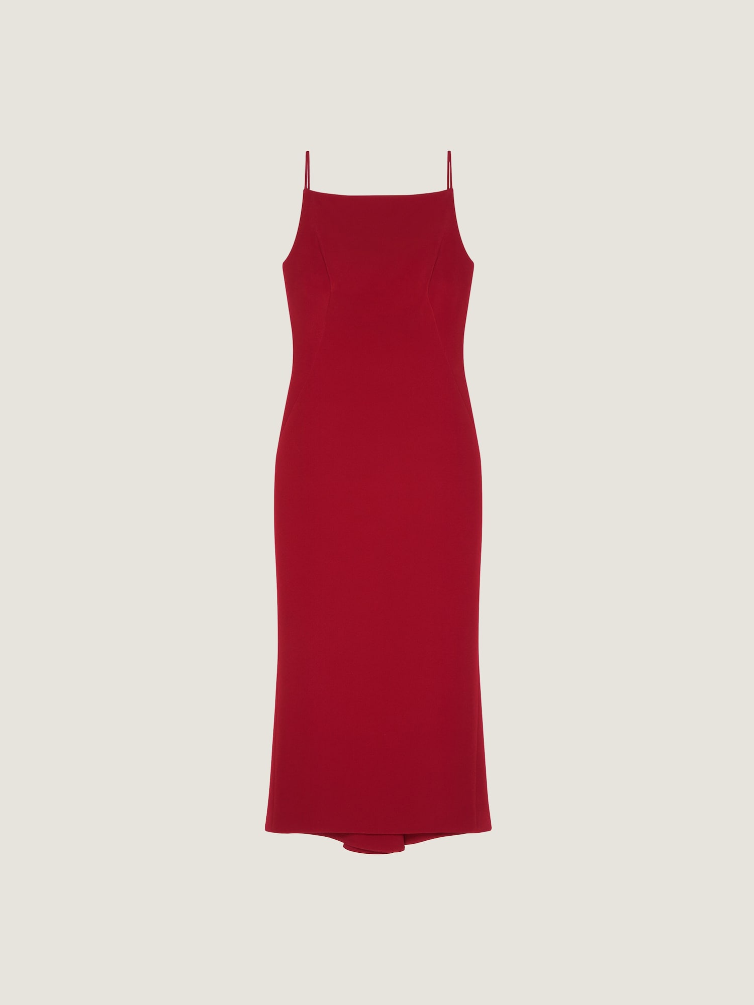 Robe Midi Brora – Soie Rouge Taille 10 – Manches Longues – Motif Floral