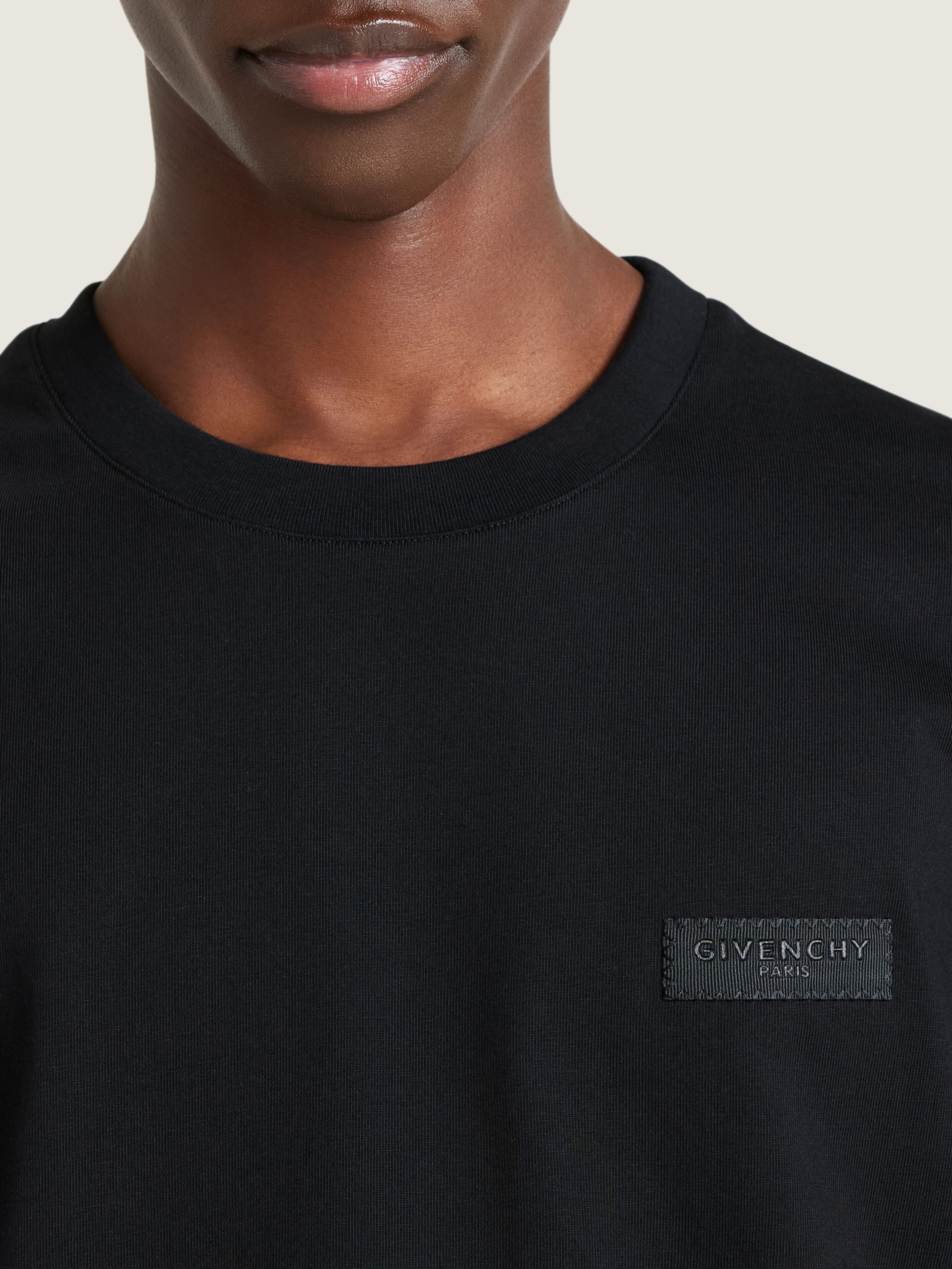 T-shirt in cotton with Givenchy Paris gros grain in - black