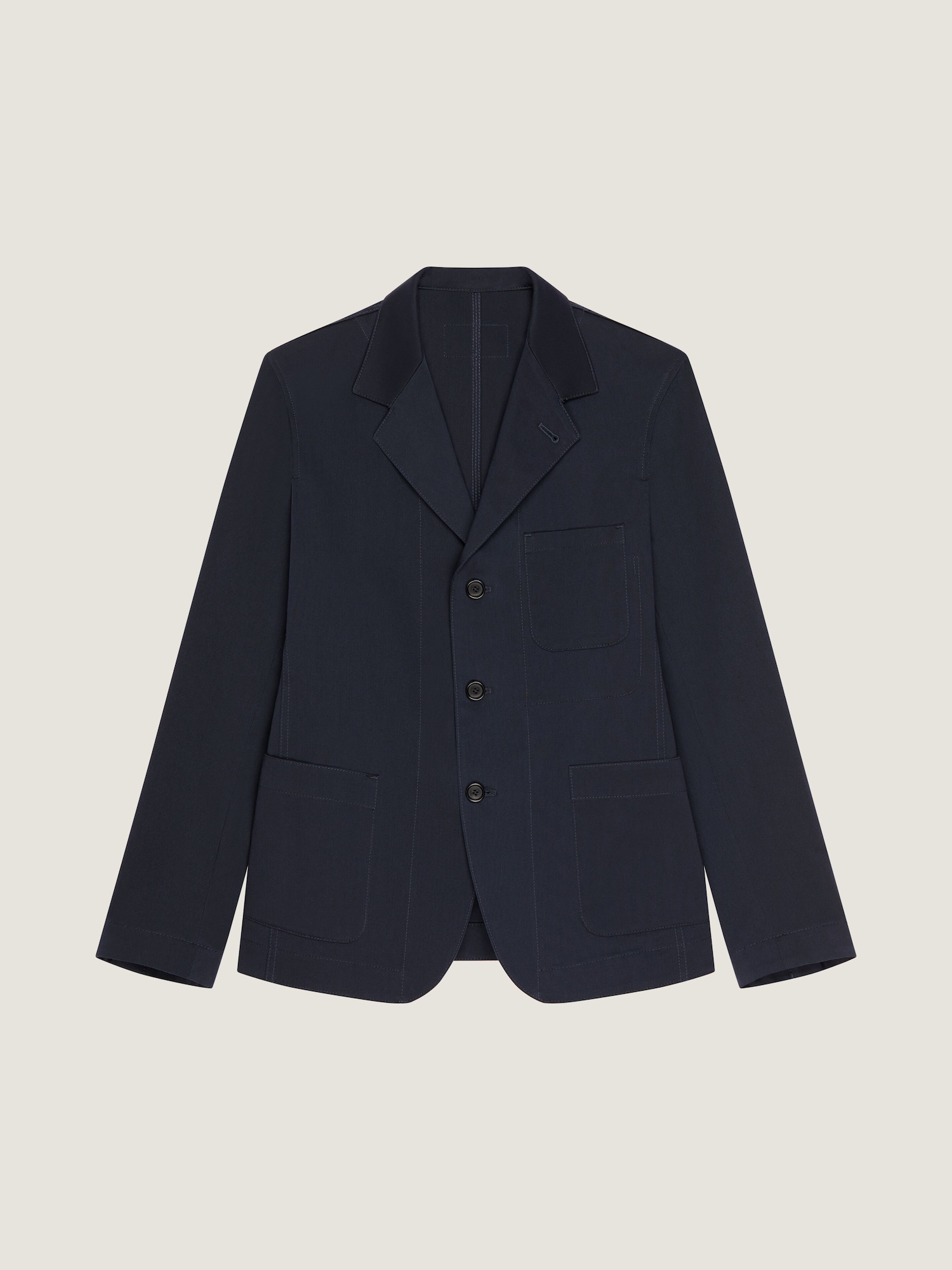 Single-breasted deconstructed jacket in cotton