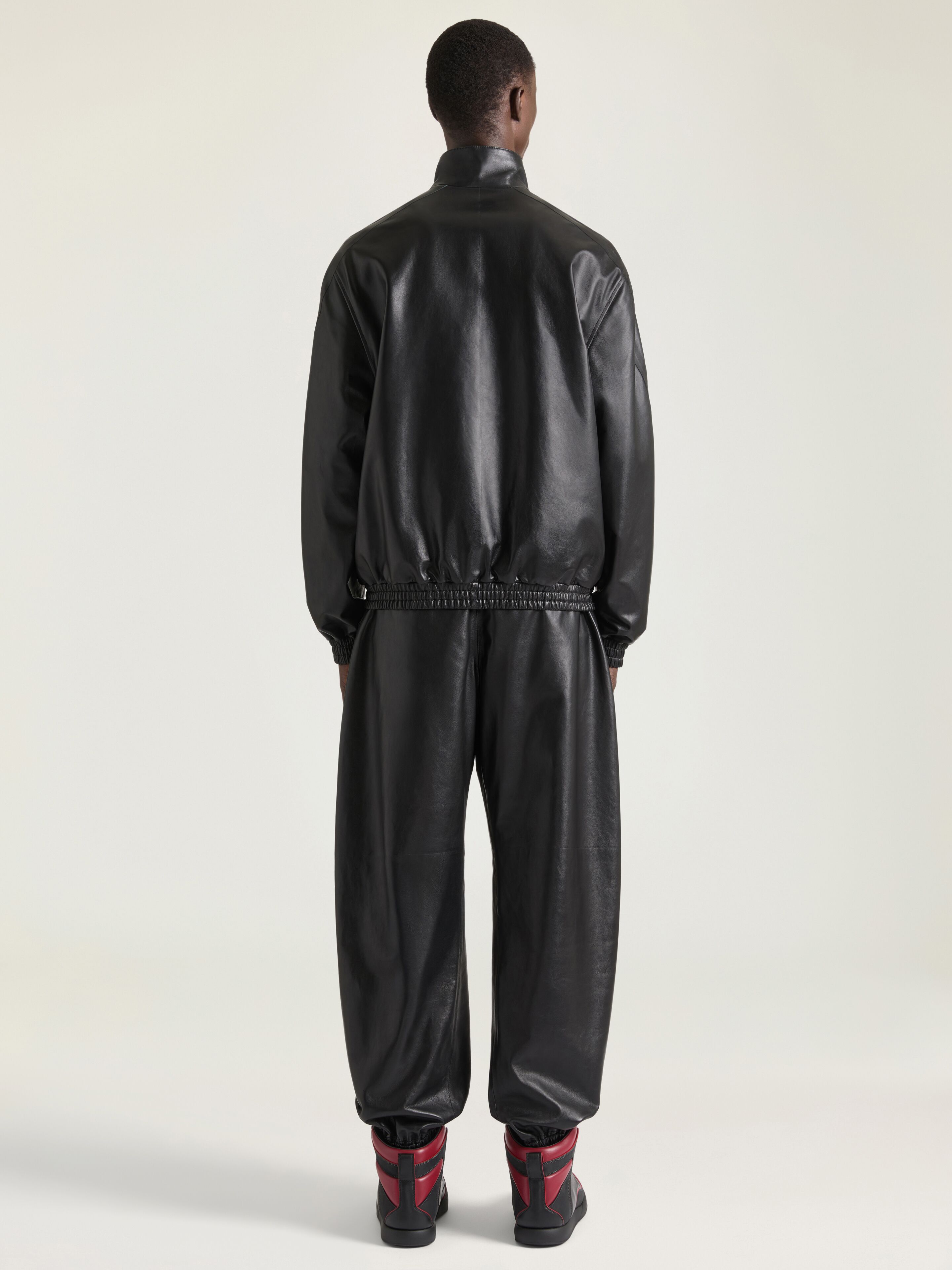Couture Seam track top in nappa leather in - black - BM01J36003