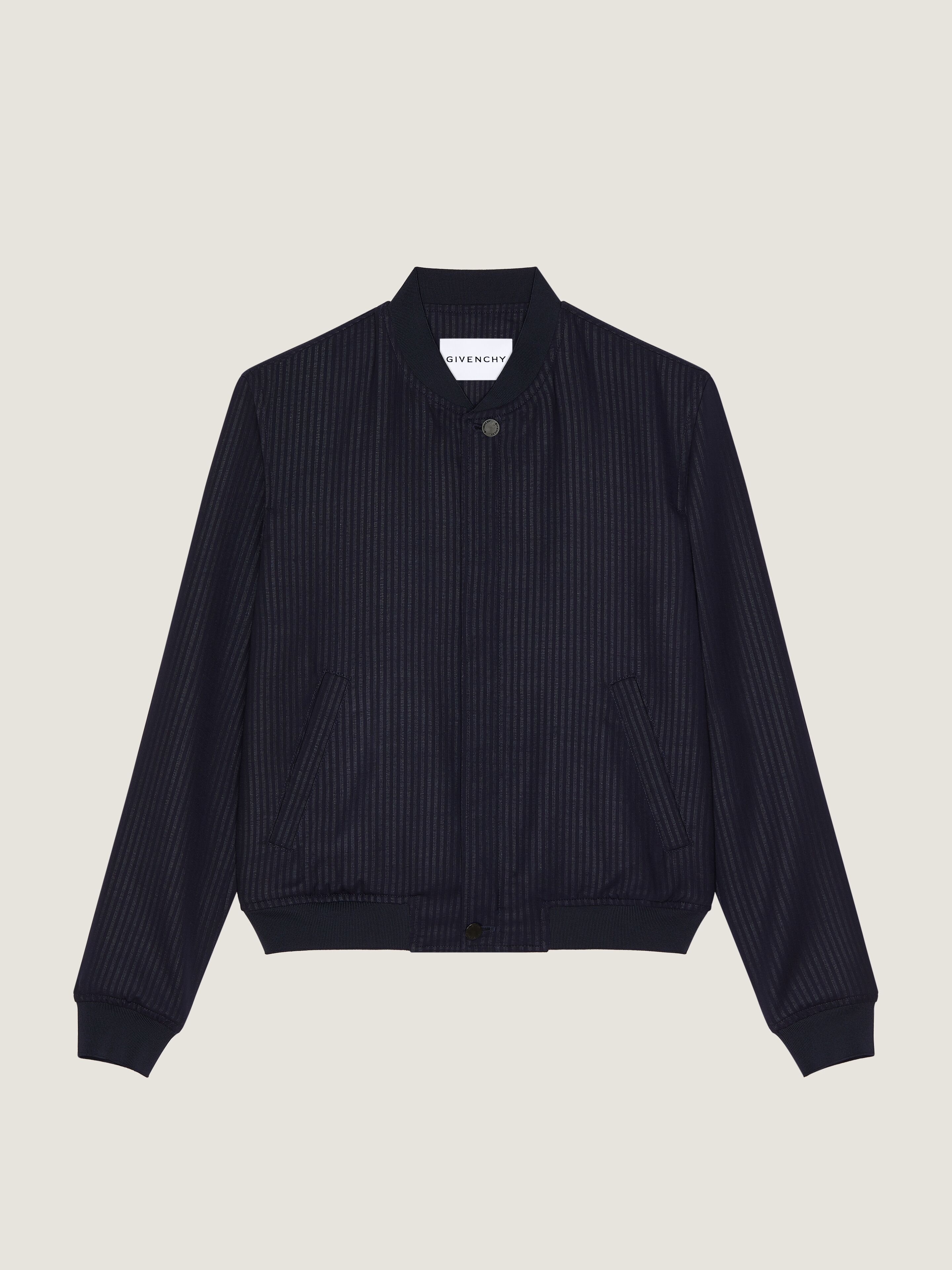 Striped blouson in wool in - white/navy - BM01JN1YLK-131 | Givenchy