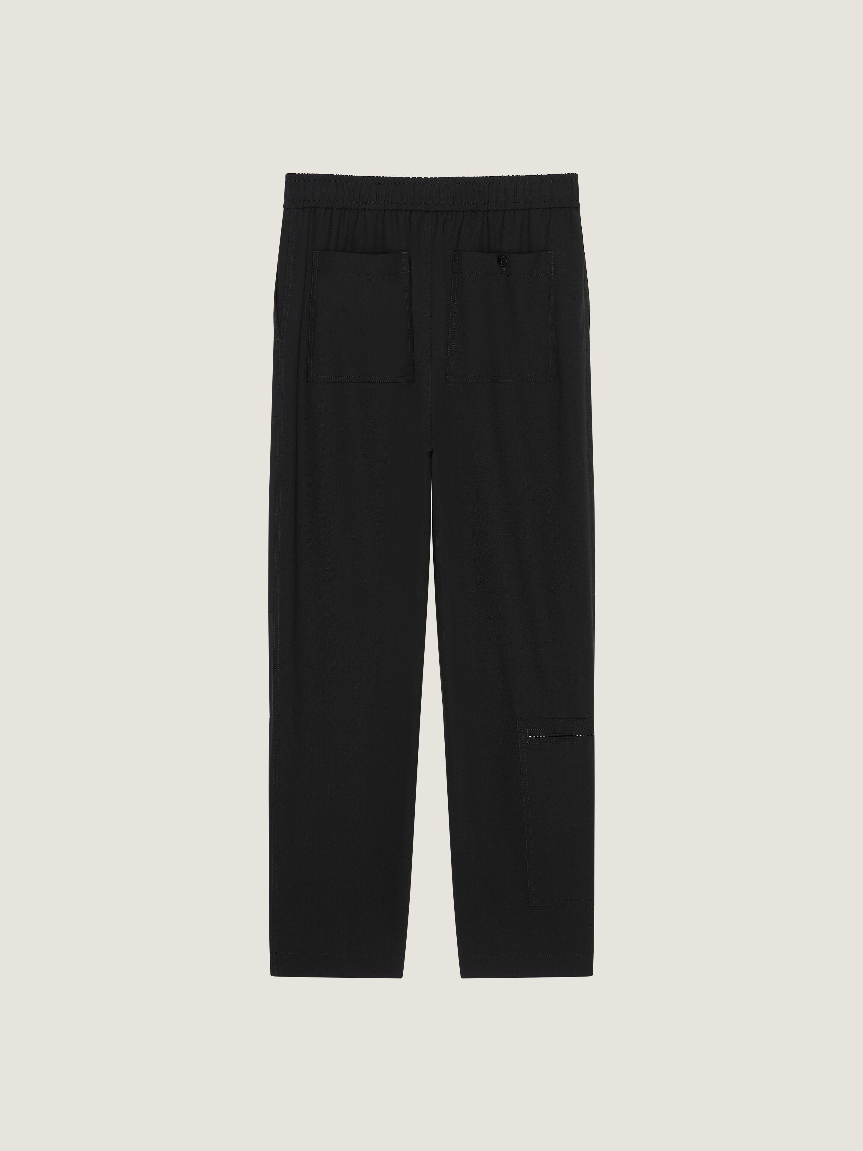 Multi zip trousers in wool crepe in - black - BM51NK1YJG-001