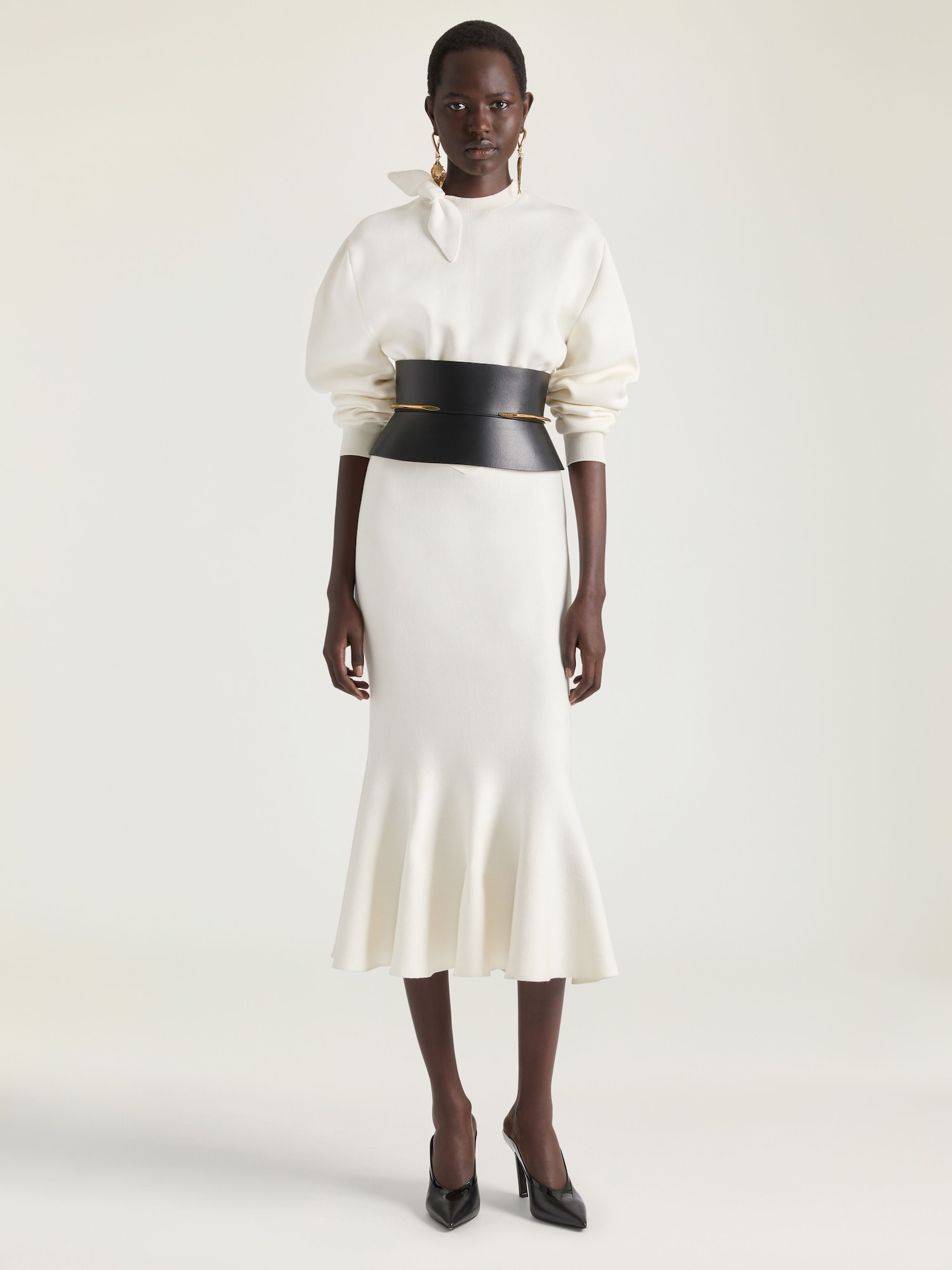 Dress in wool and cotton with bow detail in - ivory - BW22RP4ZT2-105 |  Givenchy