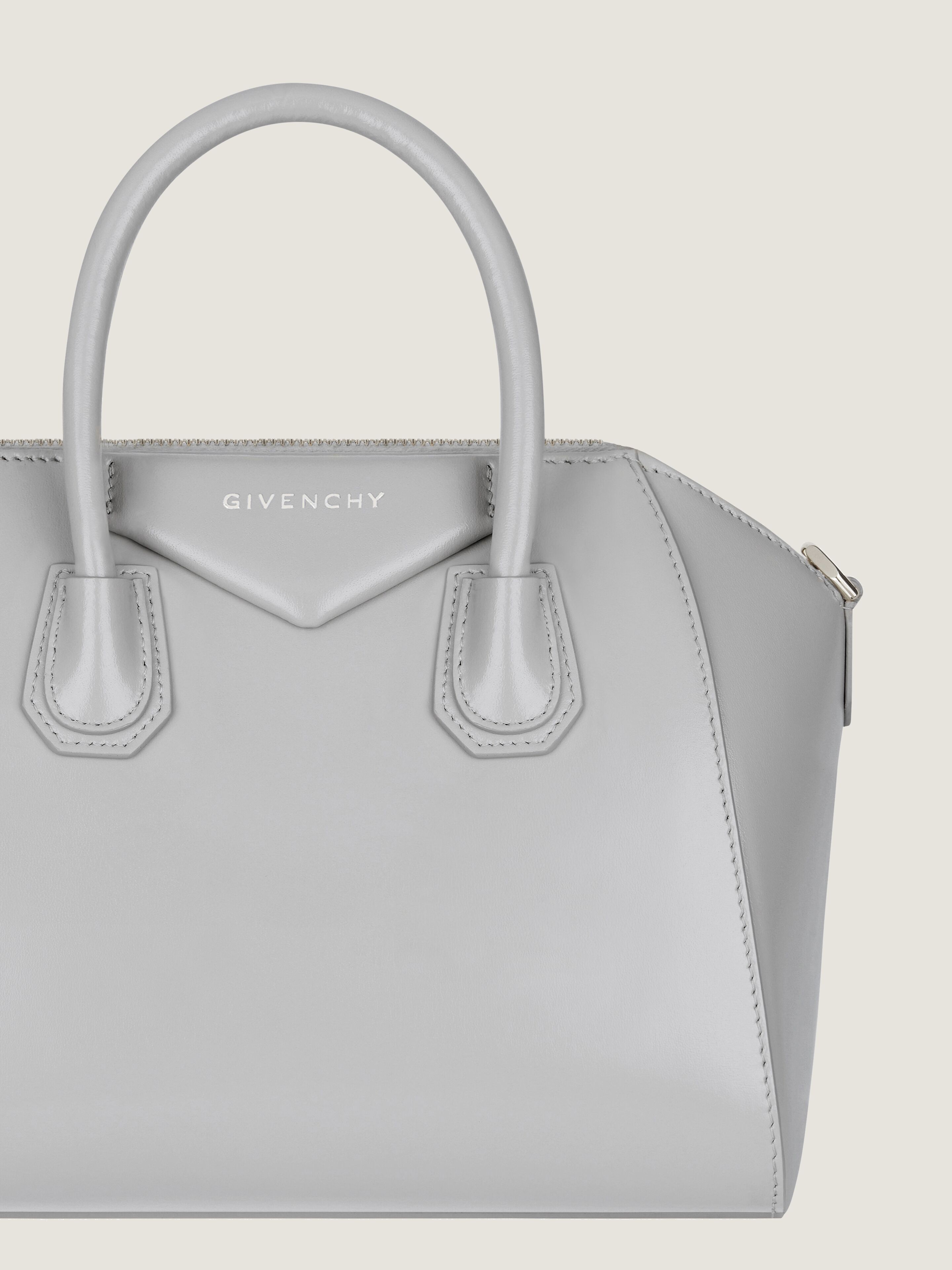 Small Antigona bag in Box leather in - light grey | Givenchy US