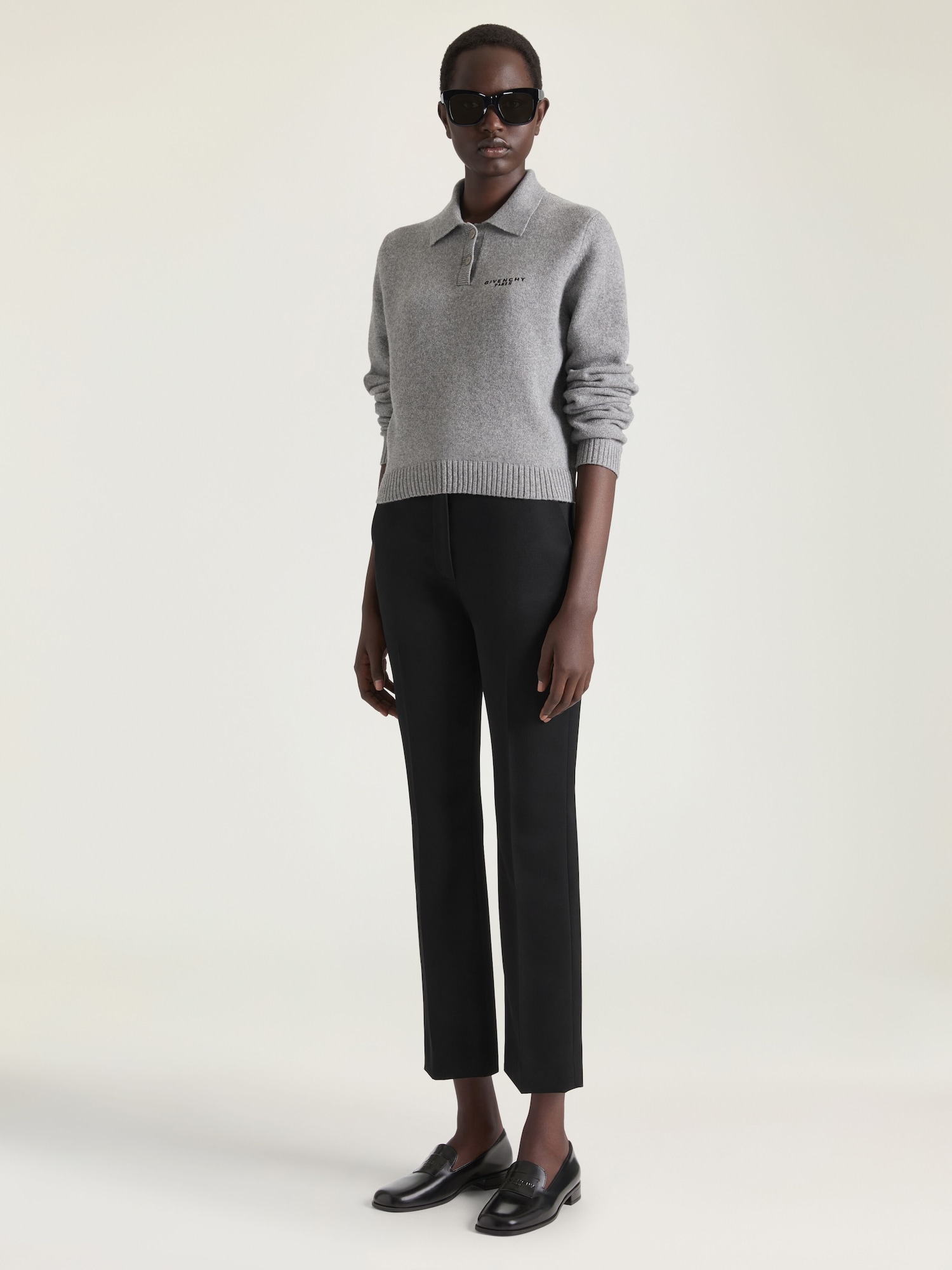 Slim fit tailored pants in crepe cady
