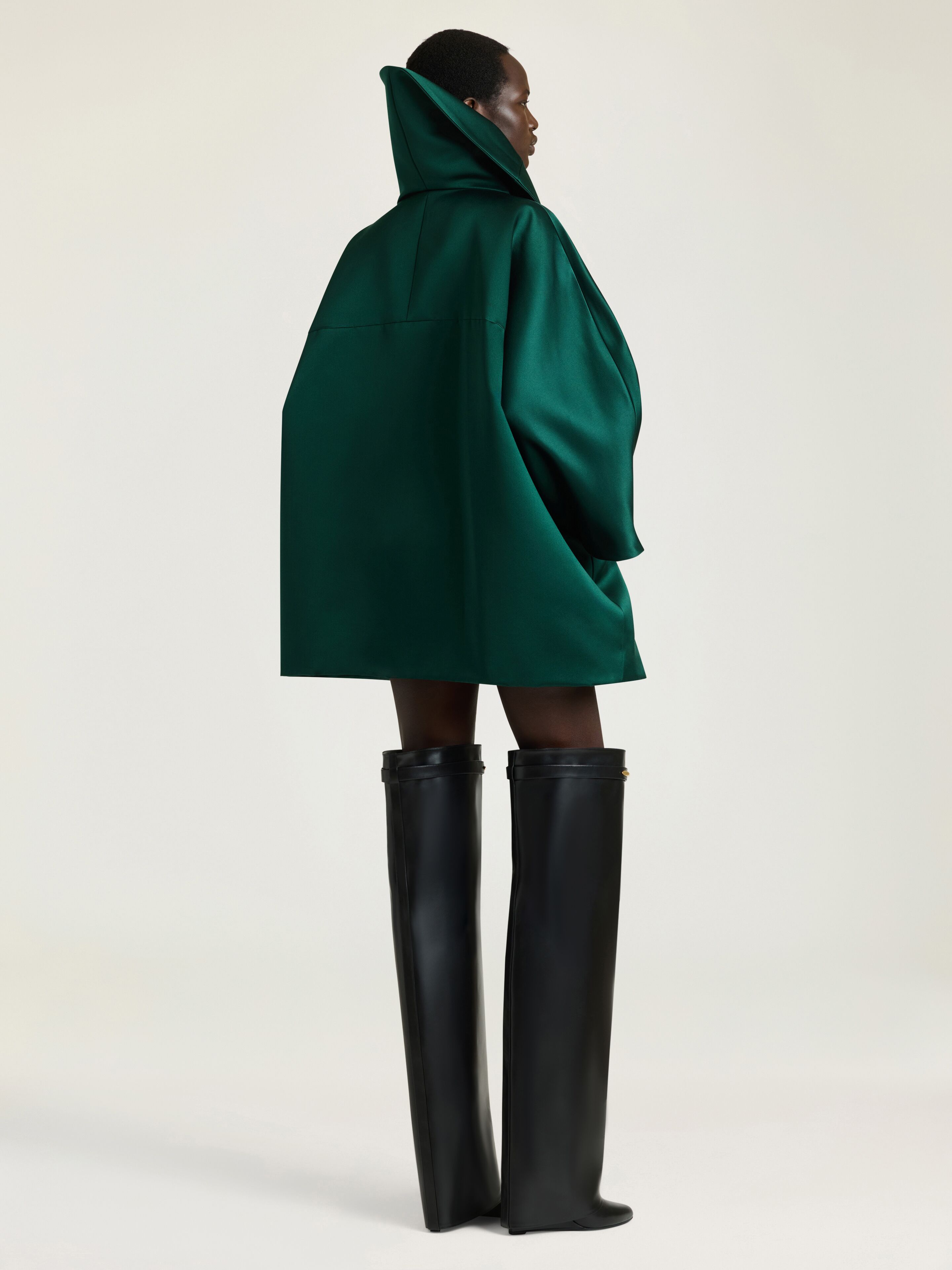 Short coat in satin in - green forest - BWC0GY1YG0-311 | Givenchy US