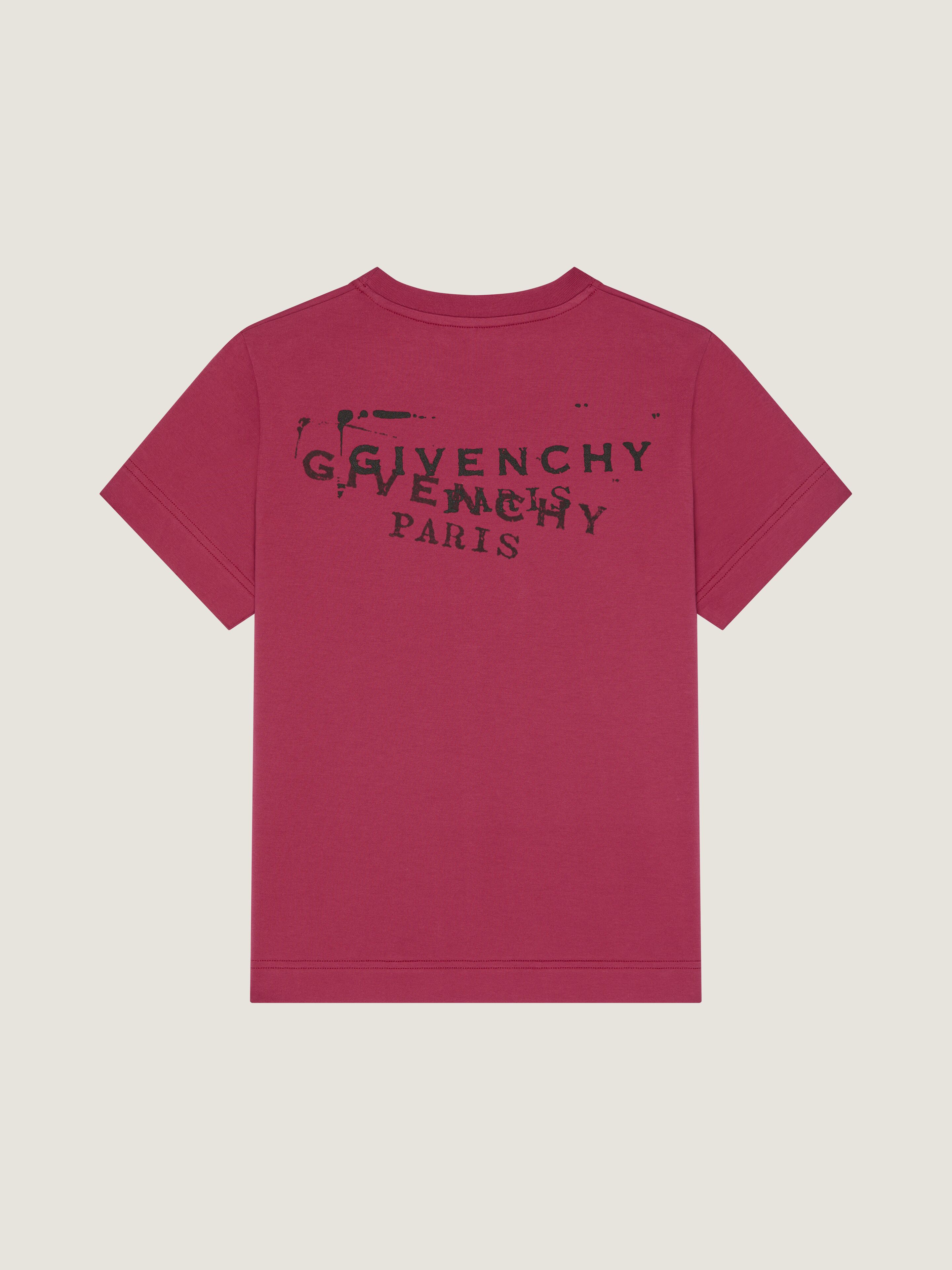 T-shirt in cotton with Givenchy Stamp print in - red cherry
