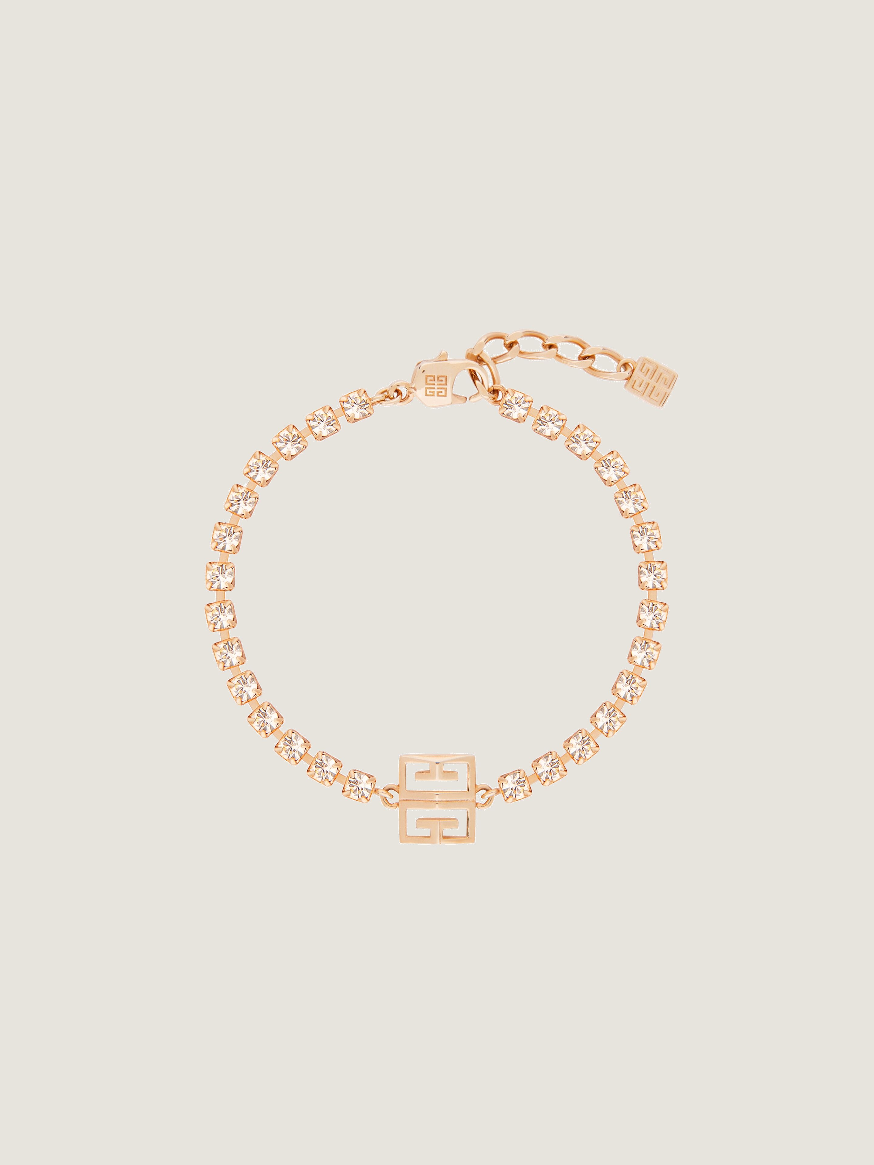 4G bracelet in metal with crystals in - rose golden