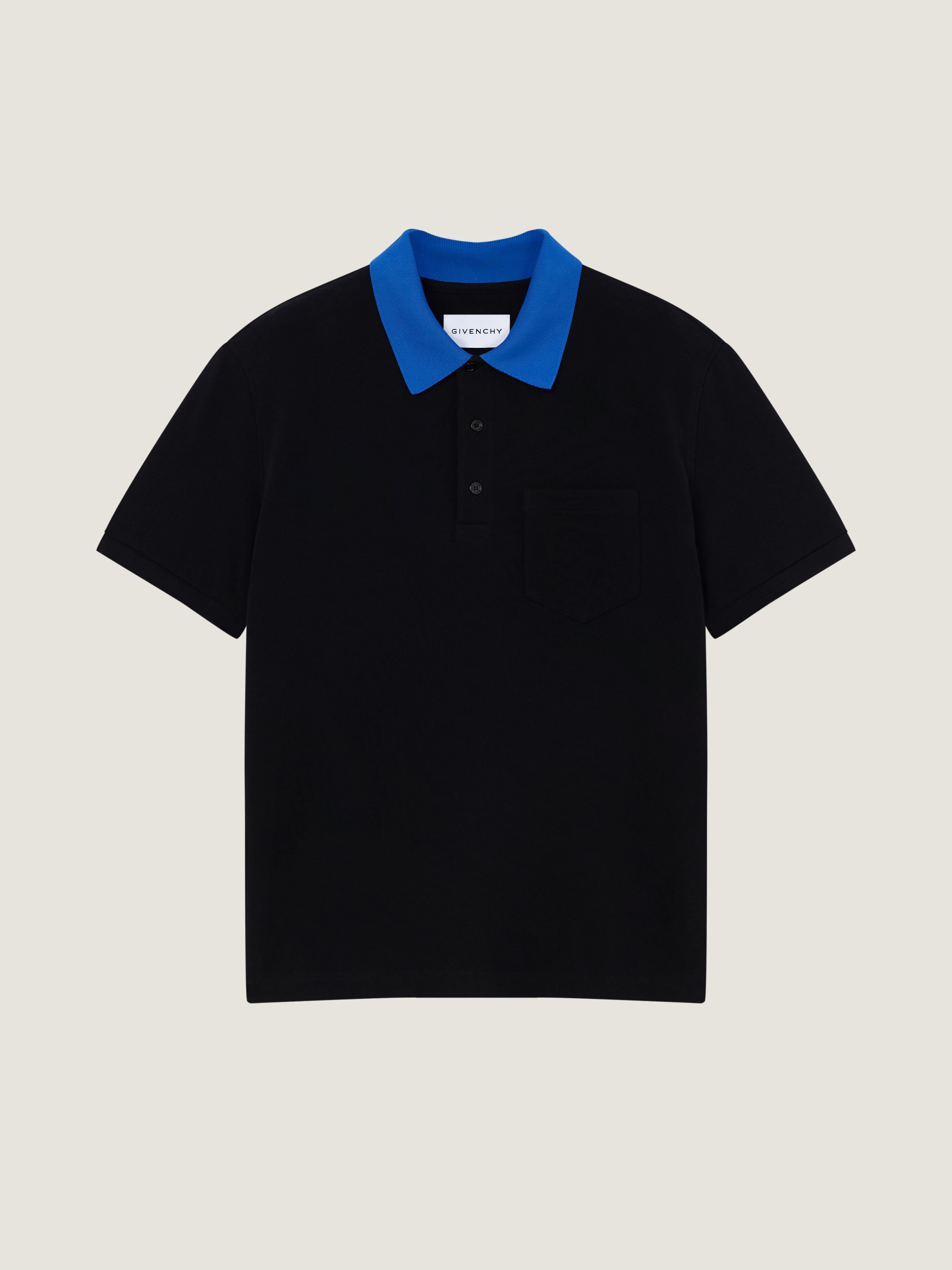 Givenchy Polo En Coton Piqué Brodé  Paris In Black