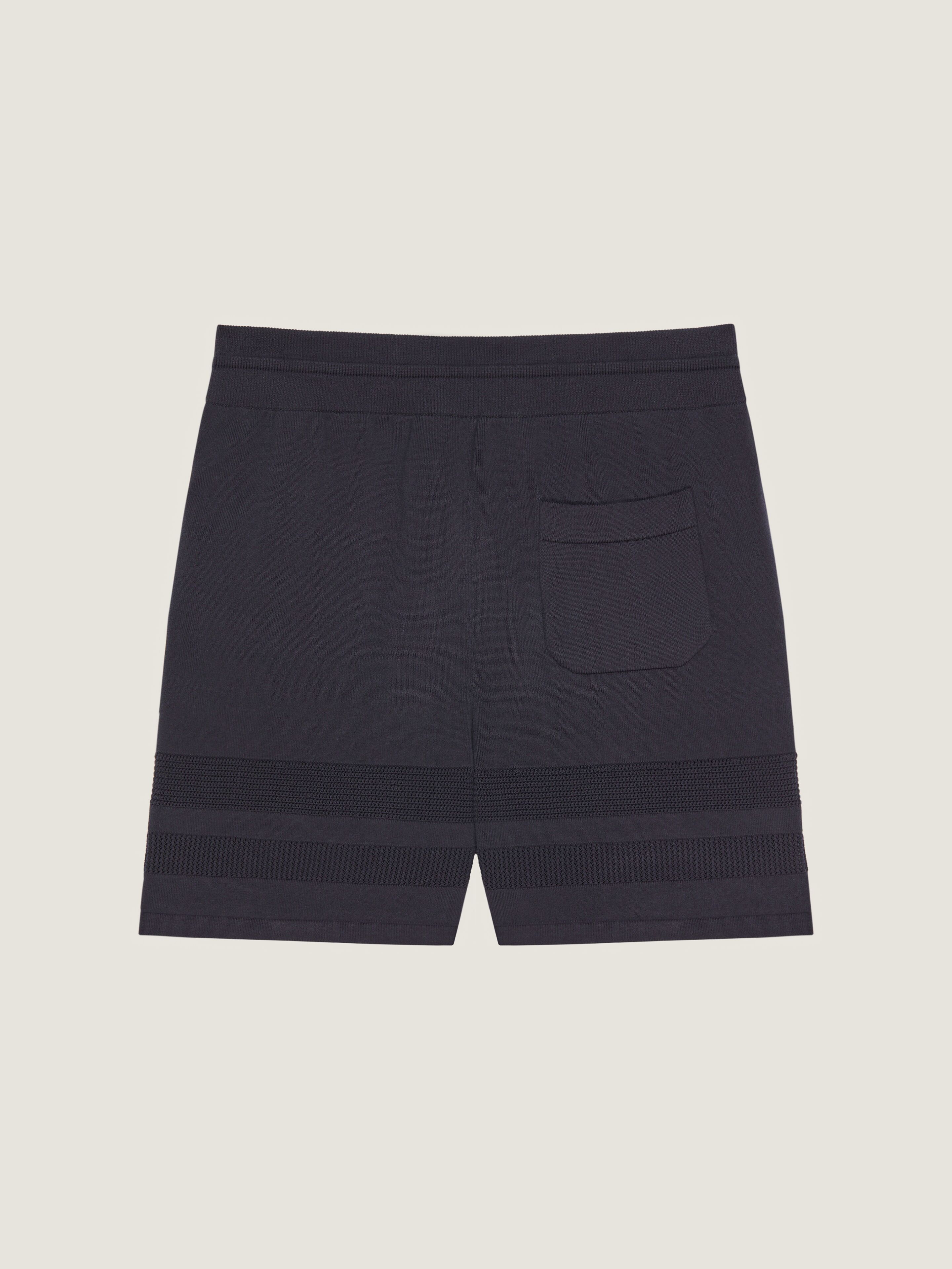 Knitted shorts with mesh details in - dark navy - BM51P04YPA-499