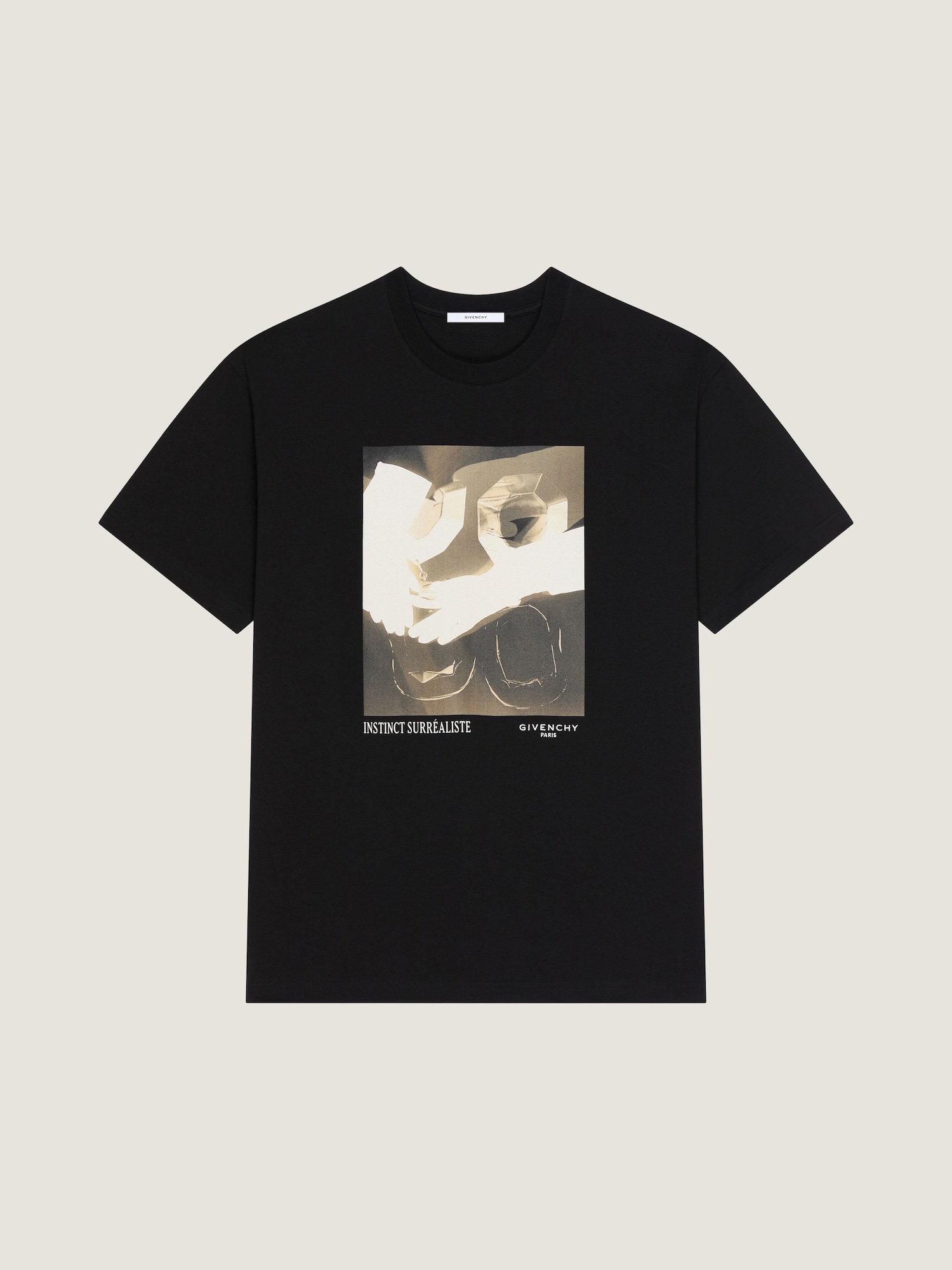 シュルレアリスム プリント コットン Tシャツ - ブラック BM71NK3YSQ 
