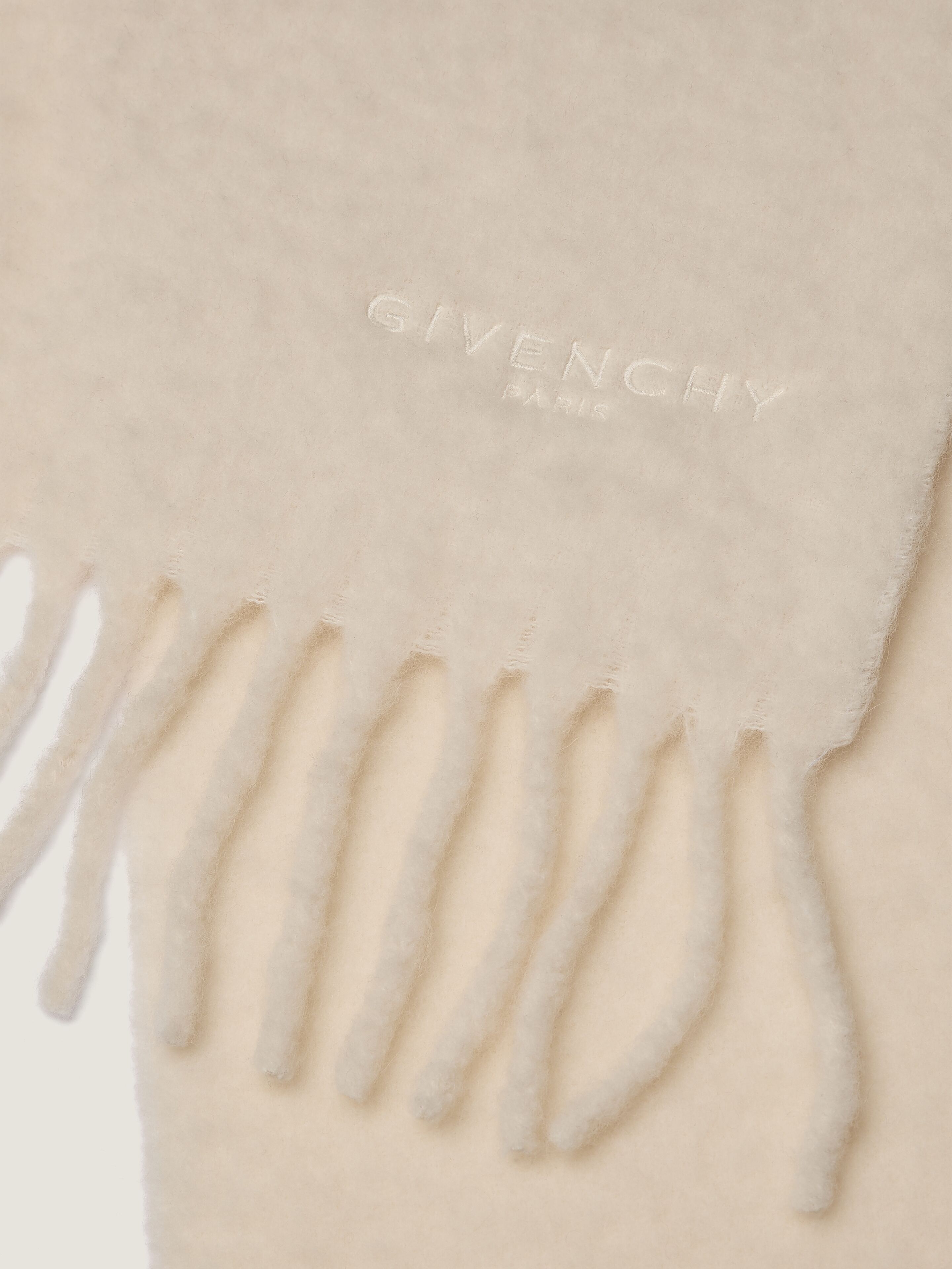 GIVENCHY PARIS アルパカ ラージ スカーフ - アイボリー BG00PN4ZMU