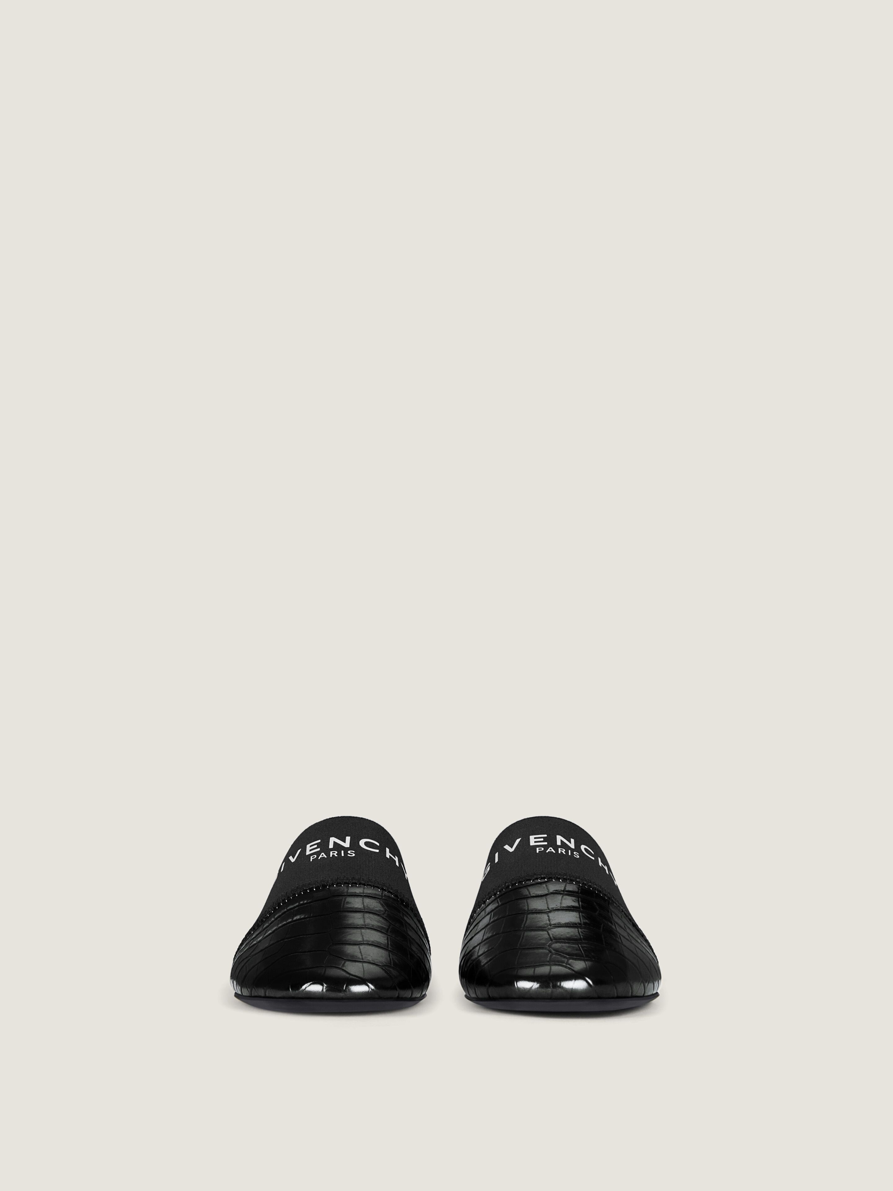 Bedford flat mules in crocodile effect leather | Givenchy CA