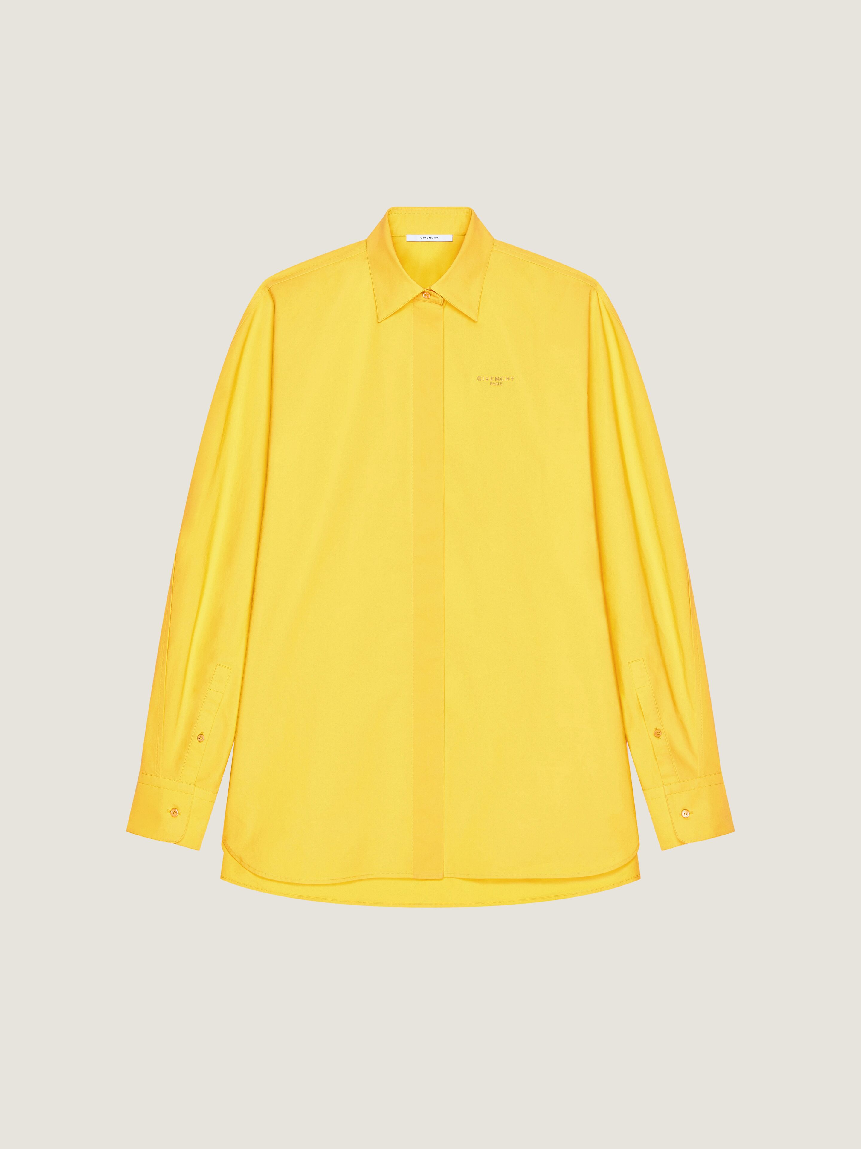 Givenchy Chemise Cocoon En Popeline Brodée  Paris In Yellow
