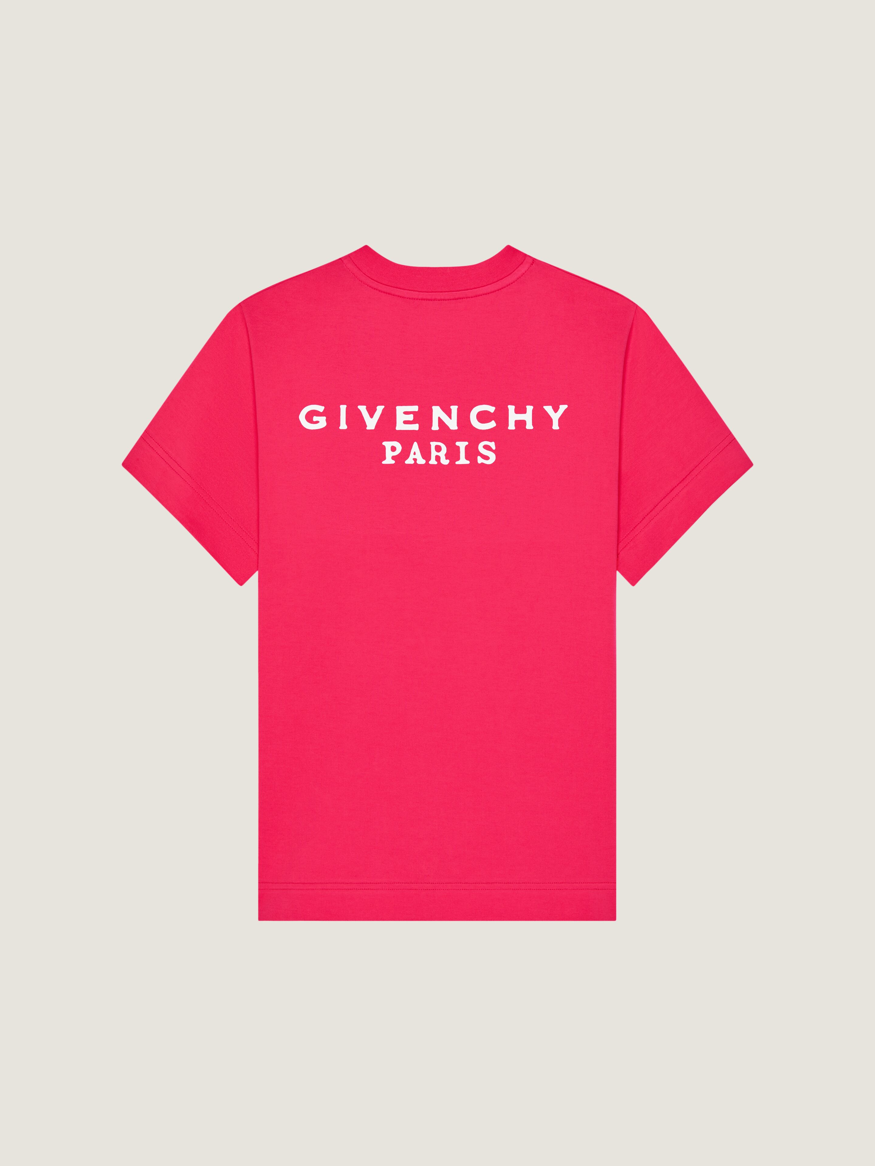 Slim fit t-shirt in cotton with Givenchy Paris print in - lipstick