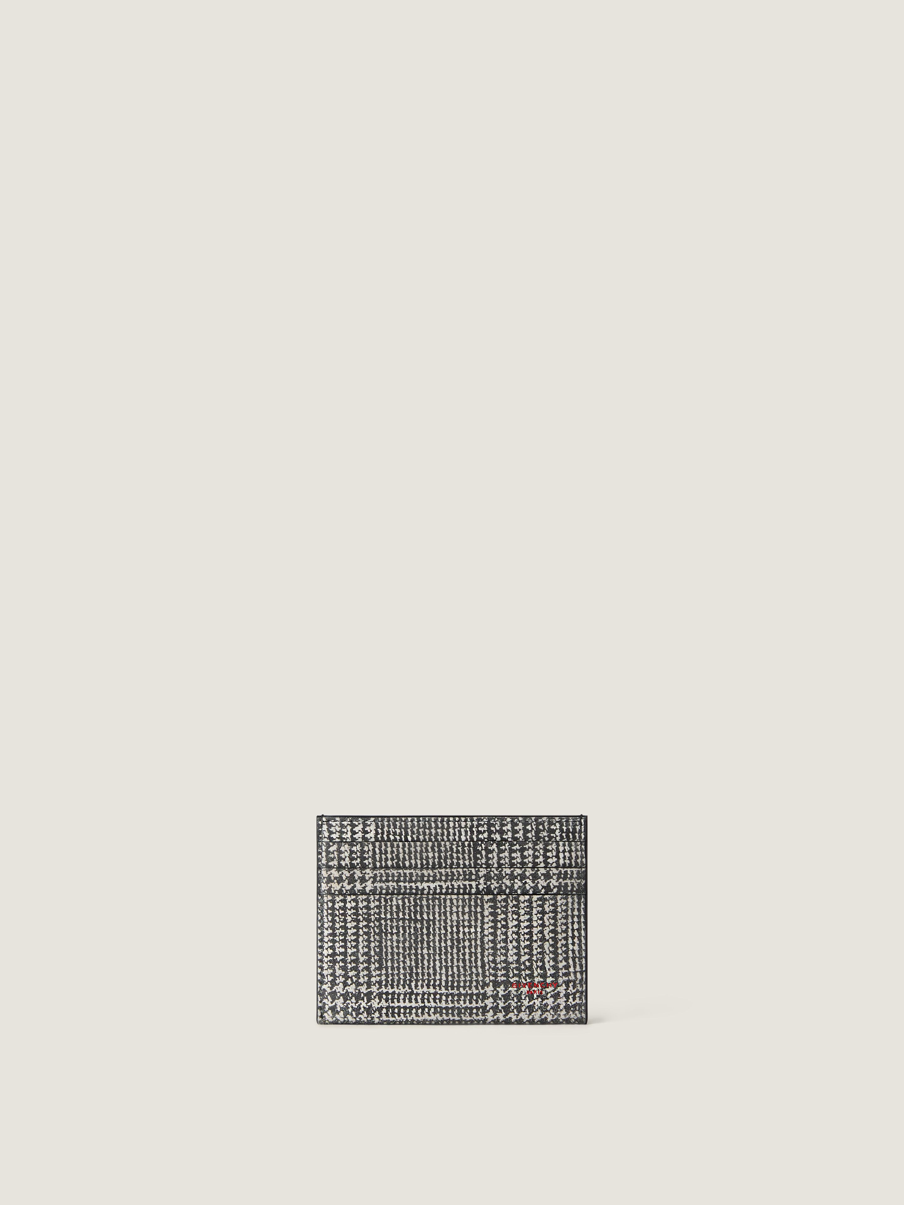 Card holder in houndstooth effect leather in - black/white