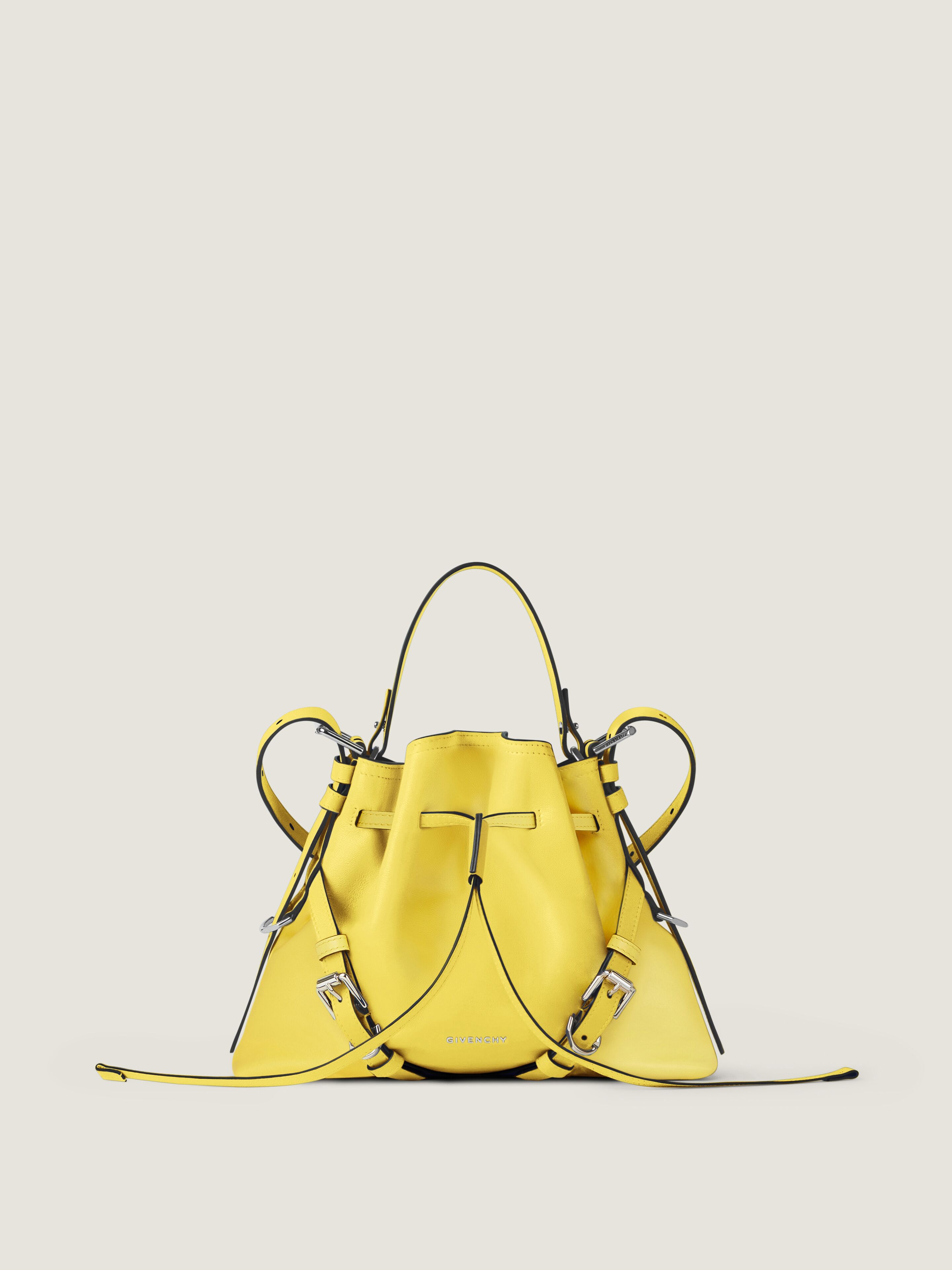 Small Voyou Bucket bag in shiny leather in - yellow - BB518PB2AD