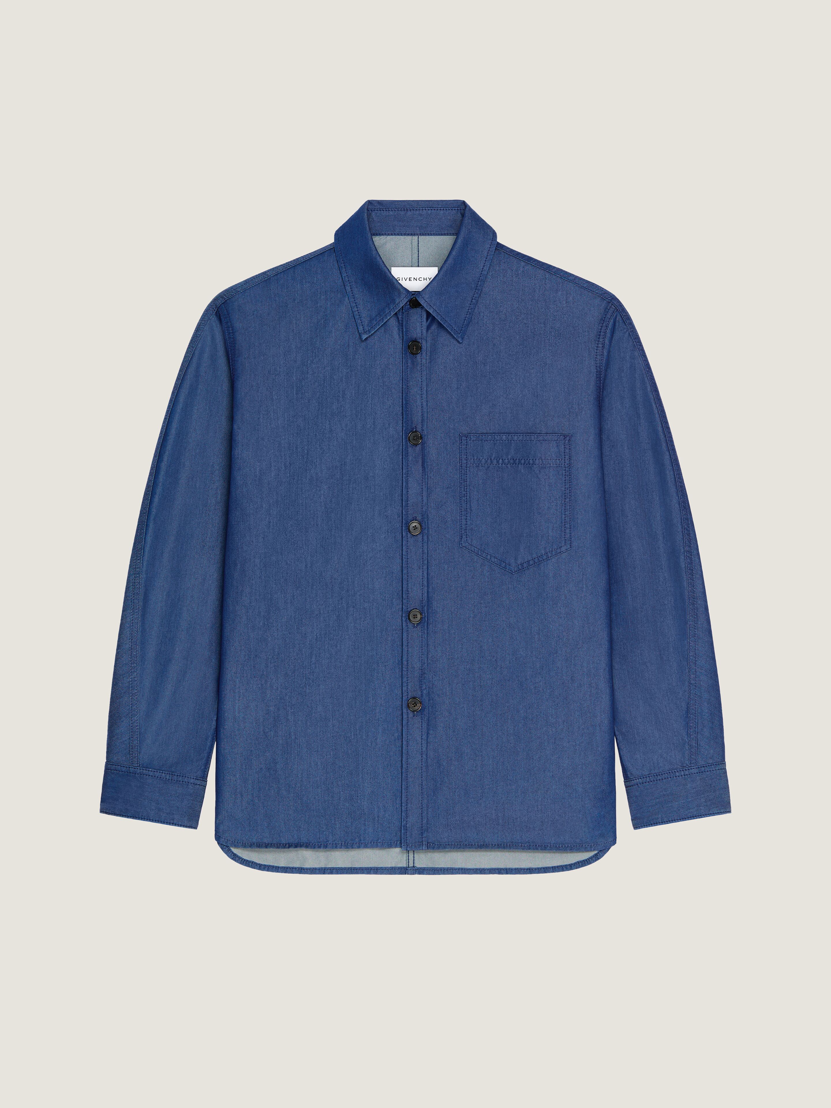 Couture Seam overshirt denim with GIVENCHY Stamp in - indigo blue
