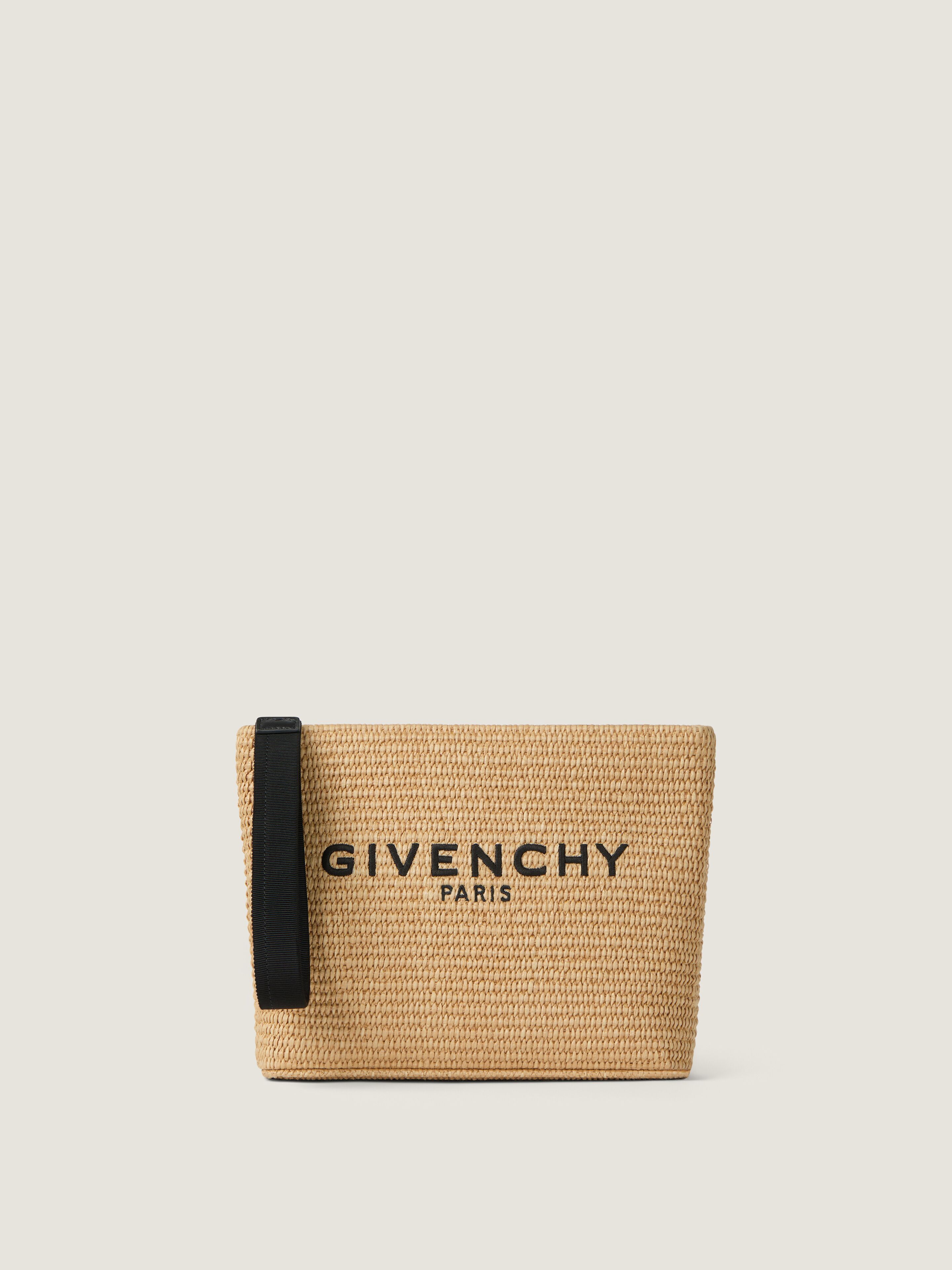 ◆GIVENCHY ジバンシィ ビッグロゴ サフィアーノレザー クラッチ バッグ GIVENCHY pouch in raffia in - natural - BB60PNB2F6-101 | Givenchy US