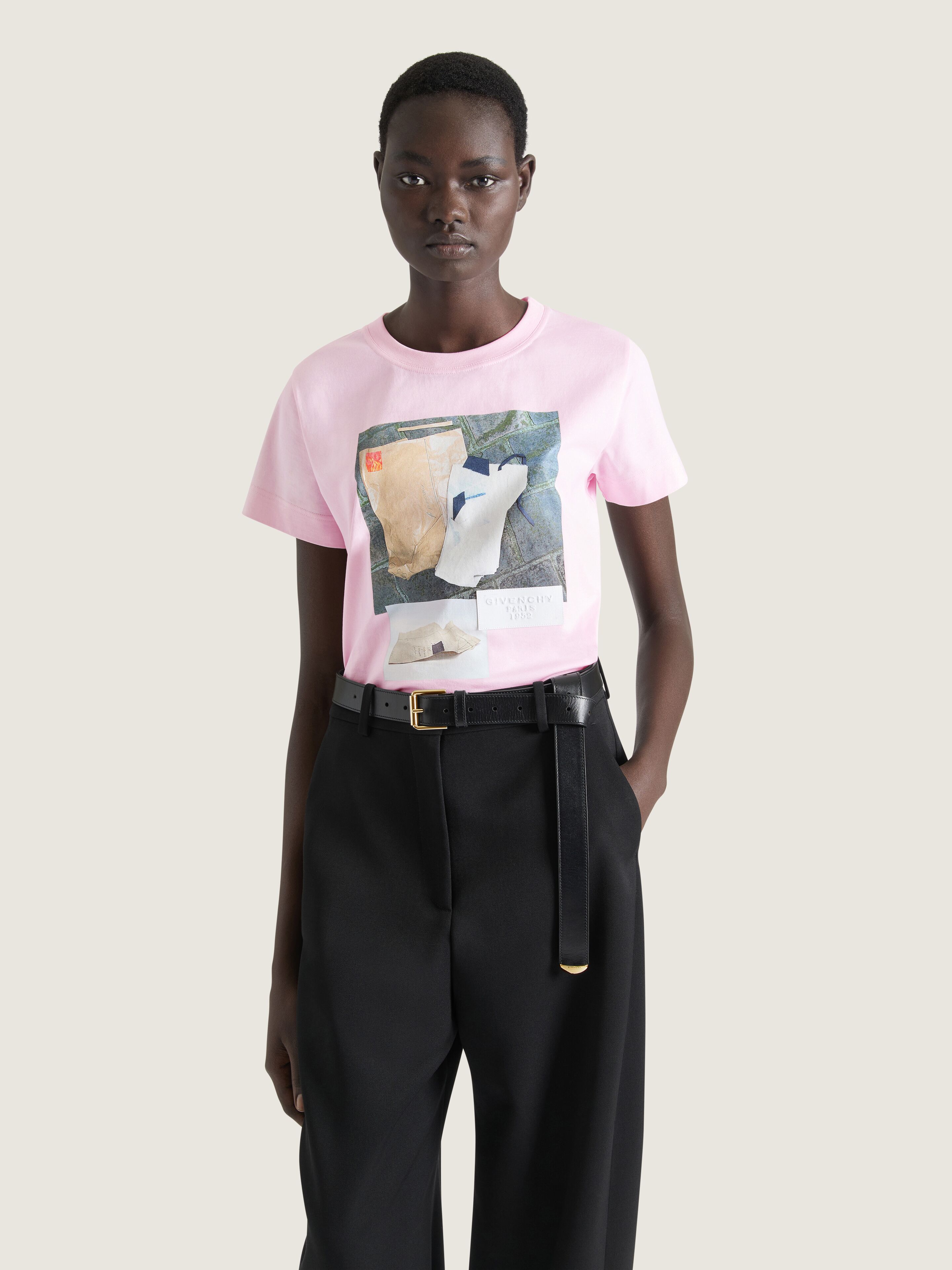 T-shirt in cotton with Archive print in - light pink - BW70FJP78Y