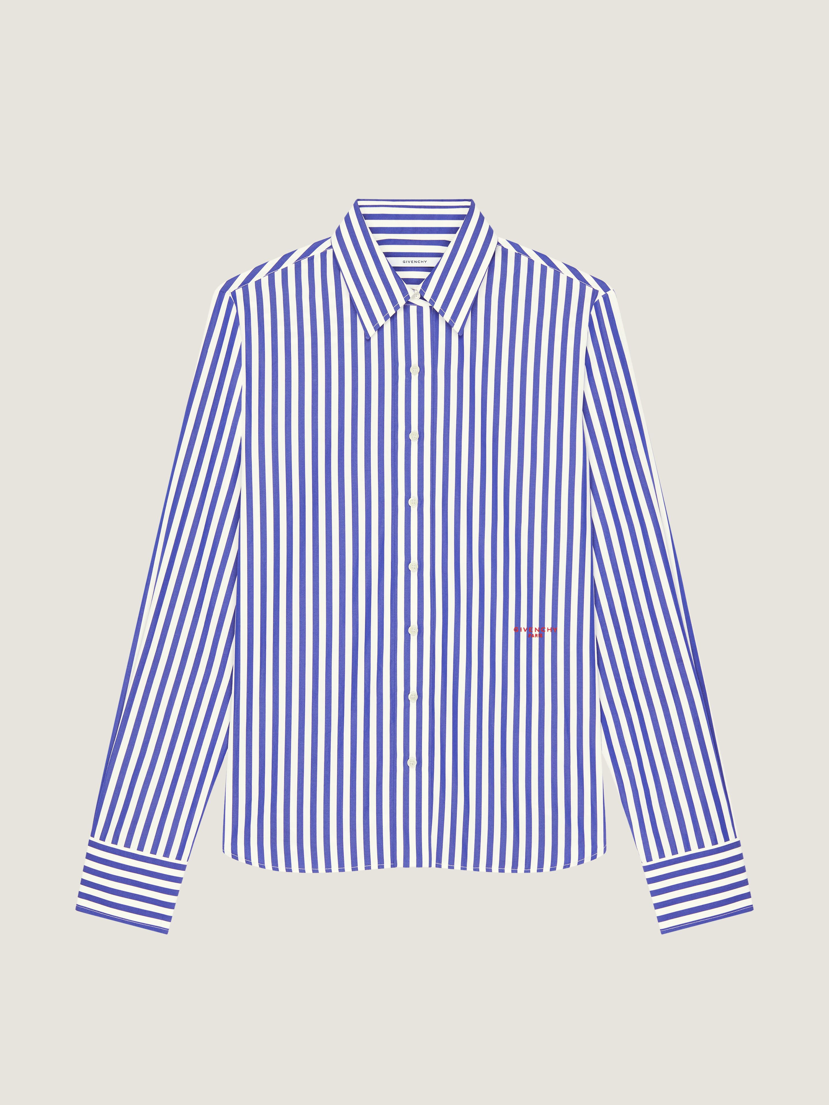 GIVENCHY PARISエンブロイダリー ポプリン ストライプシャツ