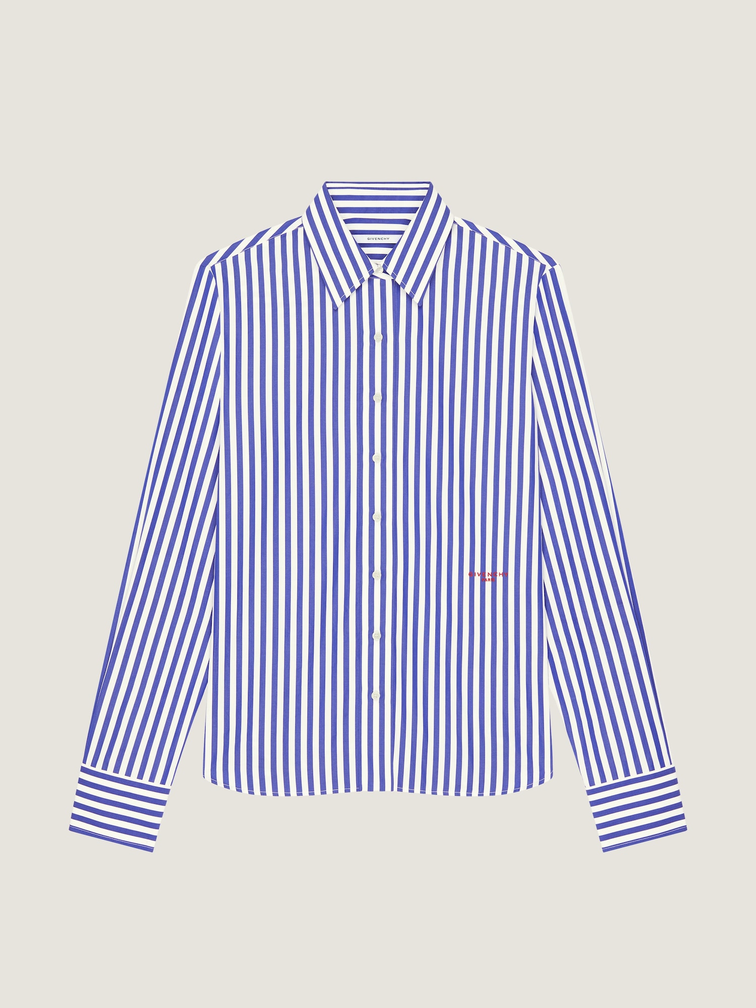Striped shirt in poplin with Givenchy Paris embroidery in 