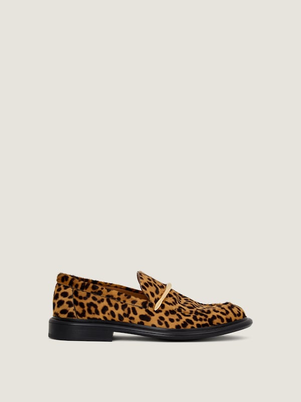 Pinch loafers in leopard-effect pony leather