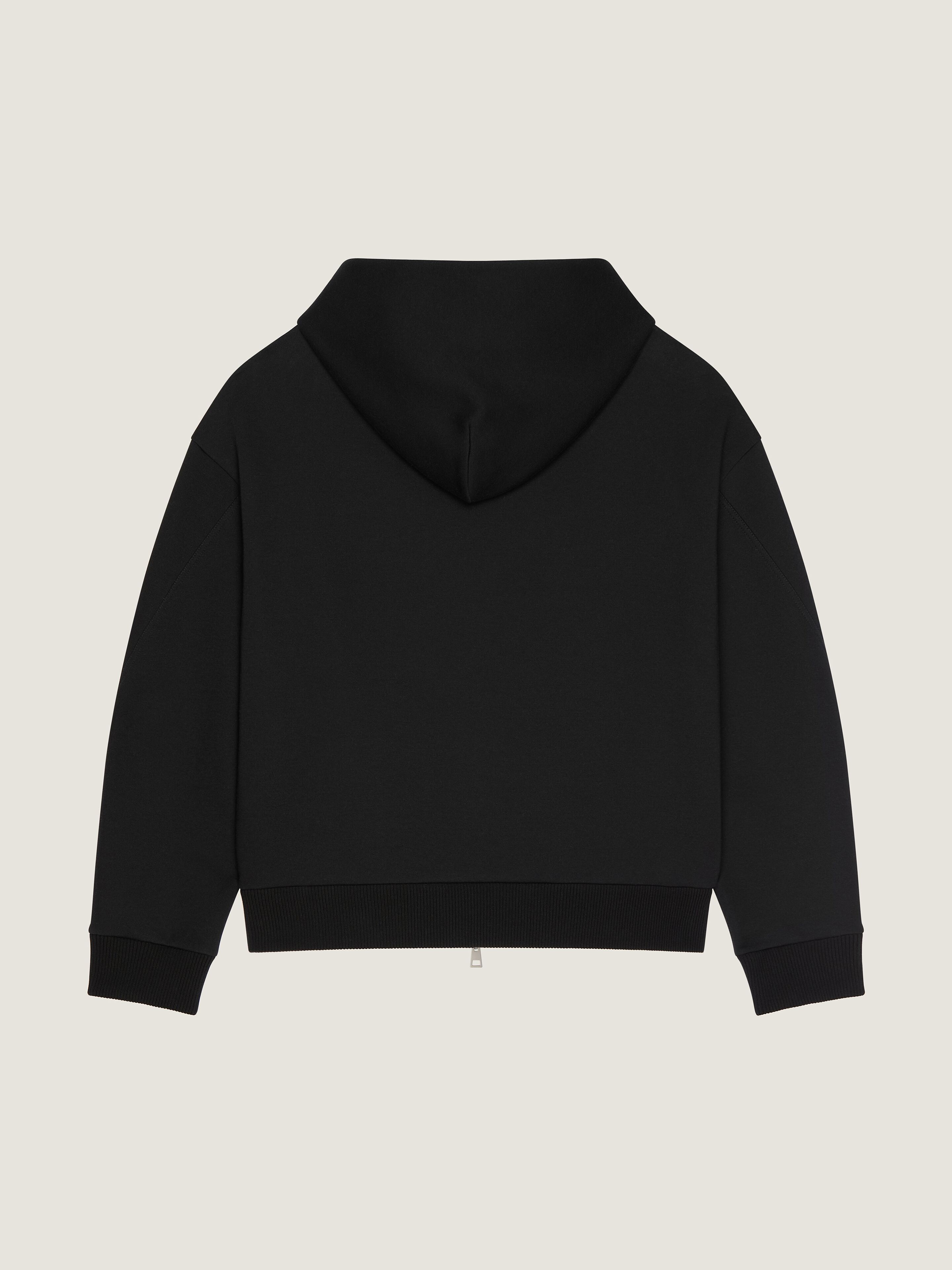 Couture Seam zipped hoodie in scuba in - black/dark grey
