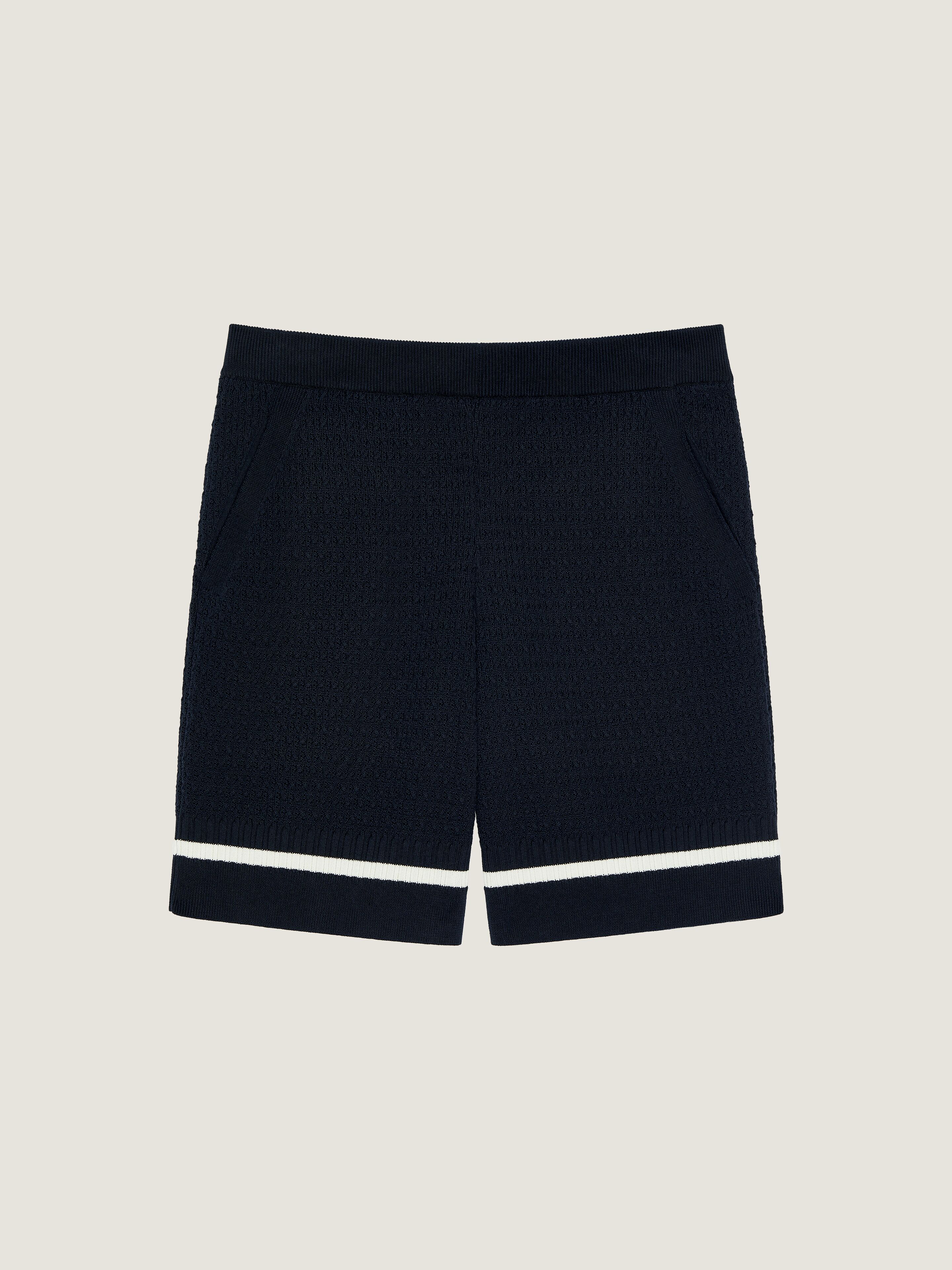 【ハイブランド】GIVENCHY PARIS ブラックショートパンツ Bermuda shorts in knit with Givenchy Paris embroidery | Givenchy