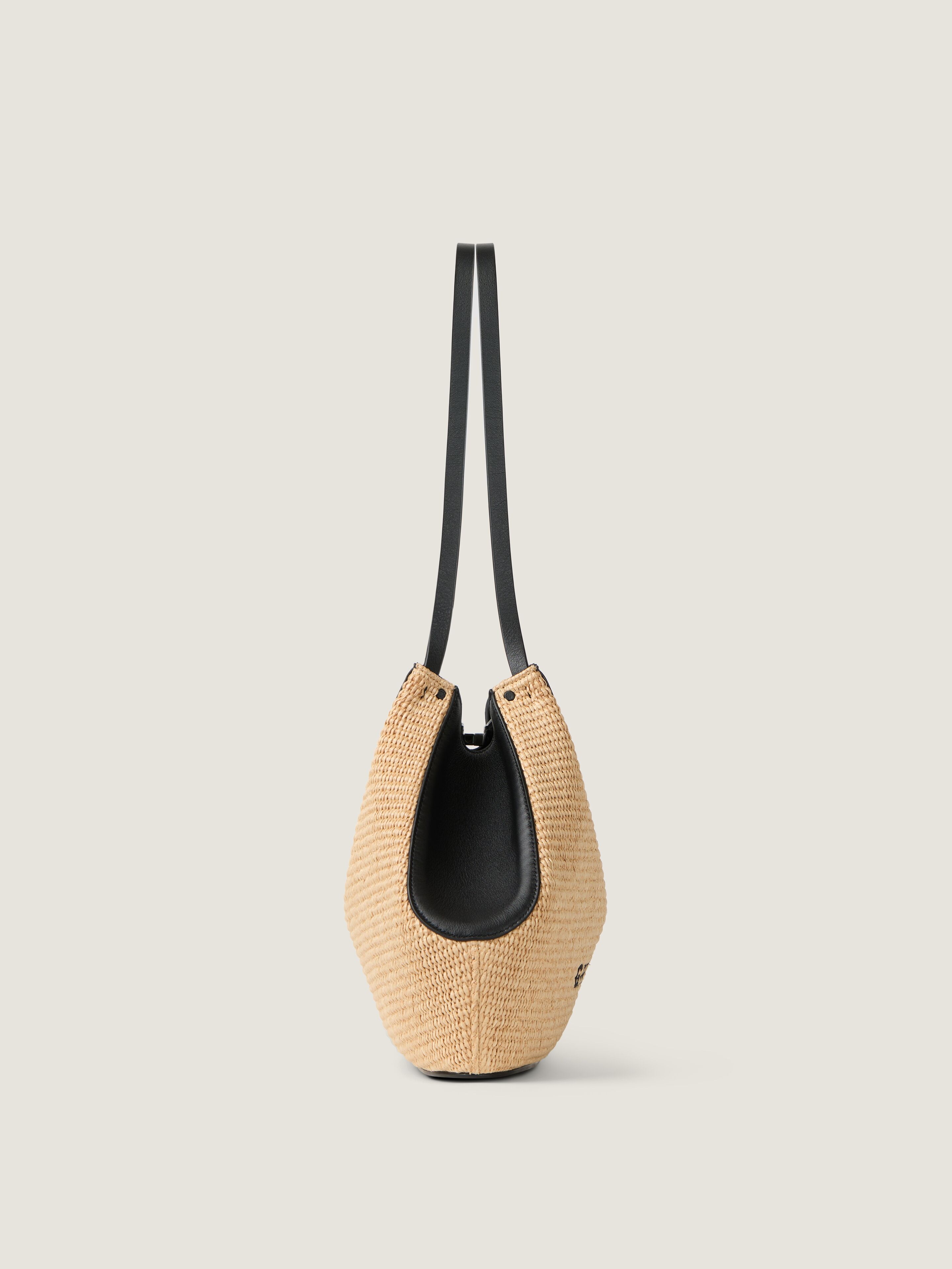 Small Facet tote bag in raffia in - natural - BB516PB2F6-101