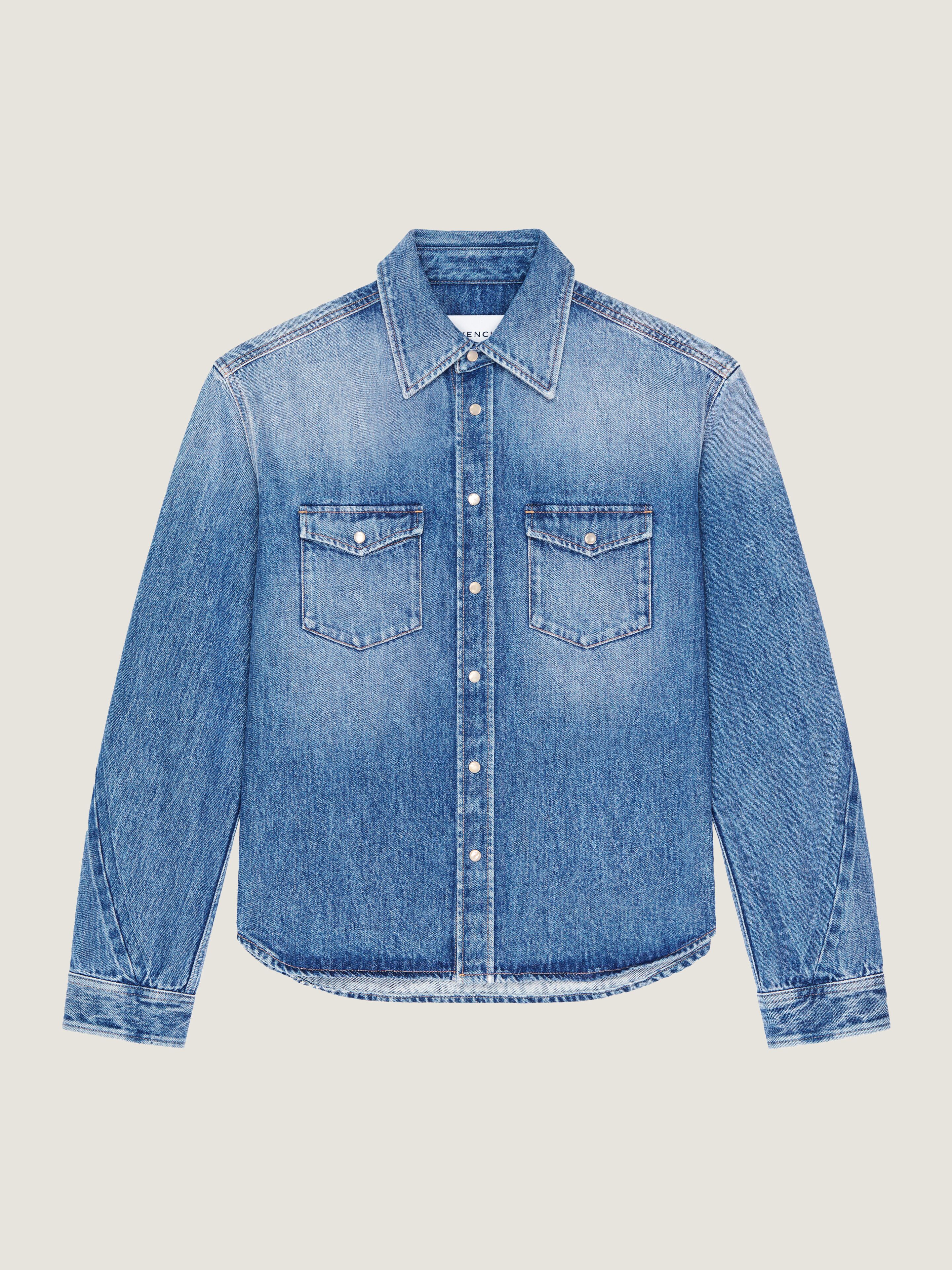 Couture Seam shirt in shadow washed denim in - medium blue | Givenchy
