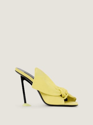 Mules à talons Boudoir en cuir nappa avec nœud