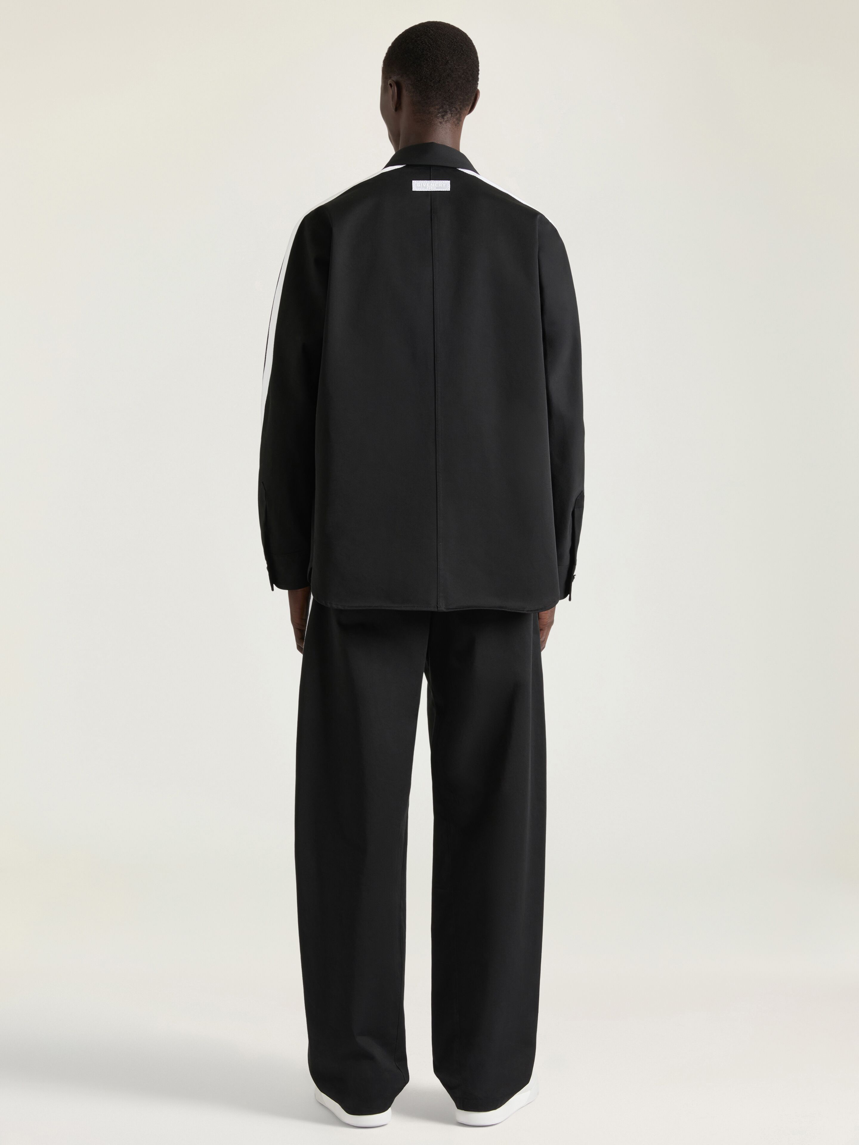 Couture Seam pants in cotton with gros grain detail in - black
