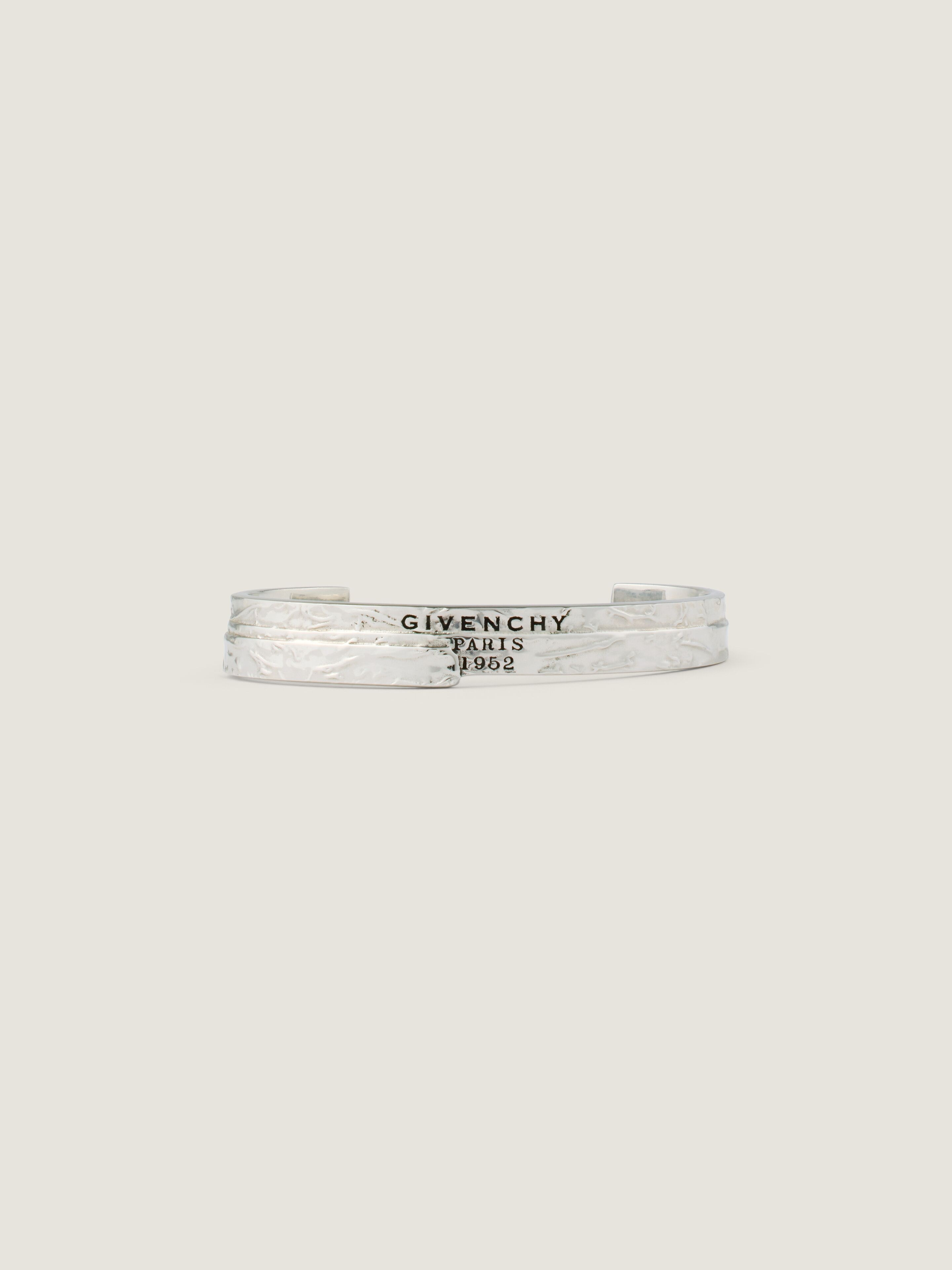 Givenchy Tape Cuff Bracelet In Metal And Enamel In Silver