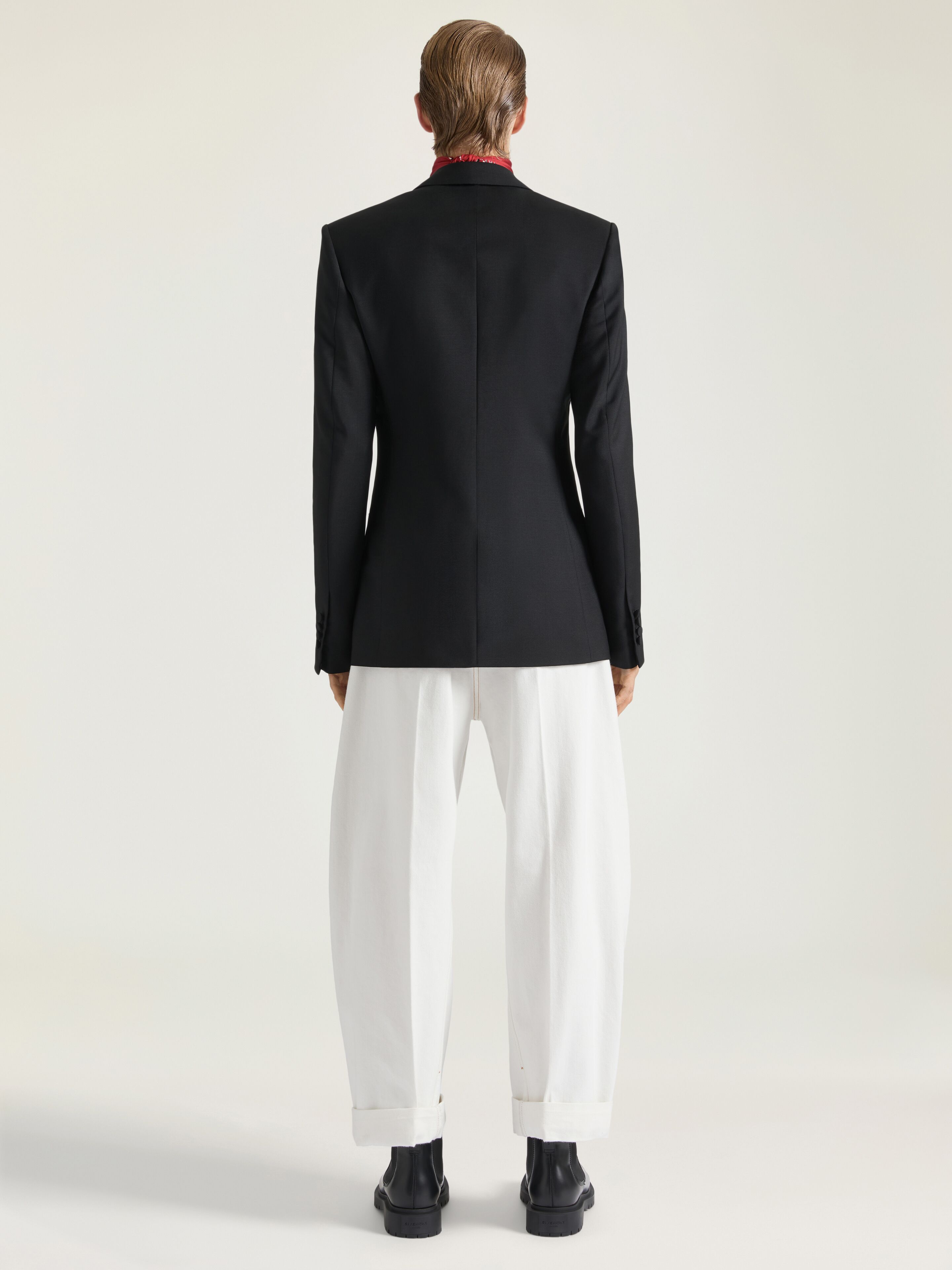 Fitted tuxedo jacket in wool mohair in - black - BM30K5100H-001