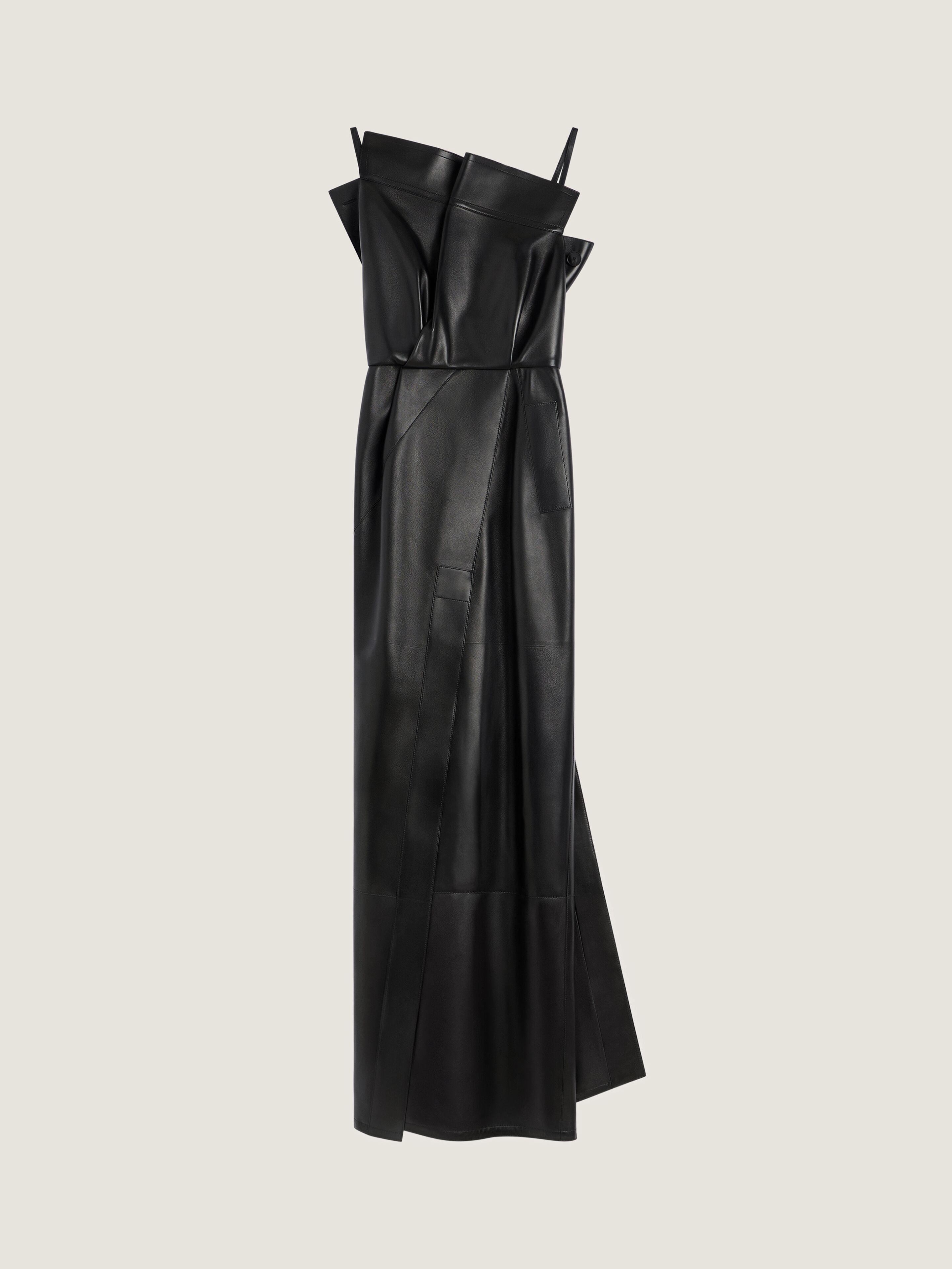 Givenchy Trench Long Dress In Leather In Black