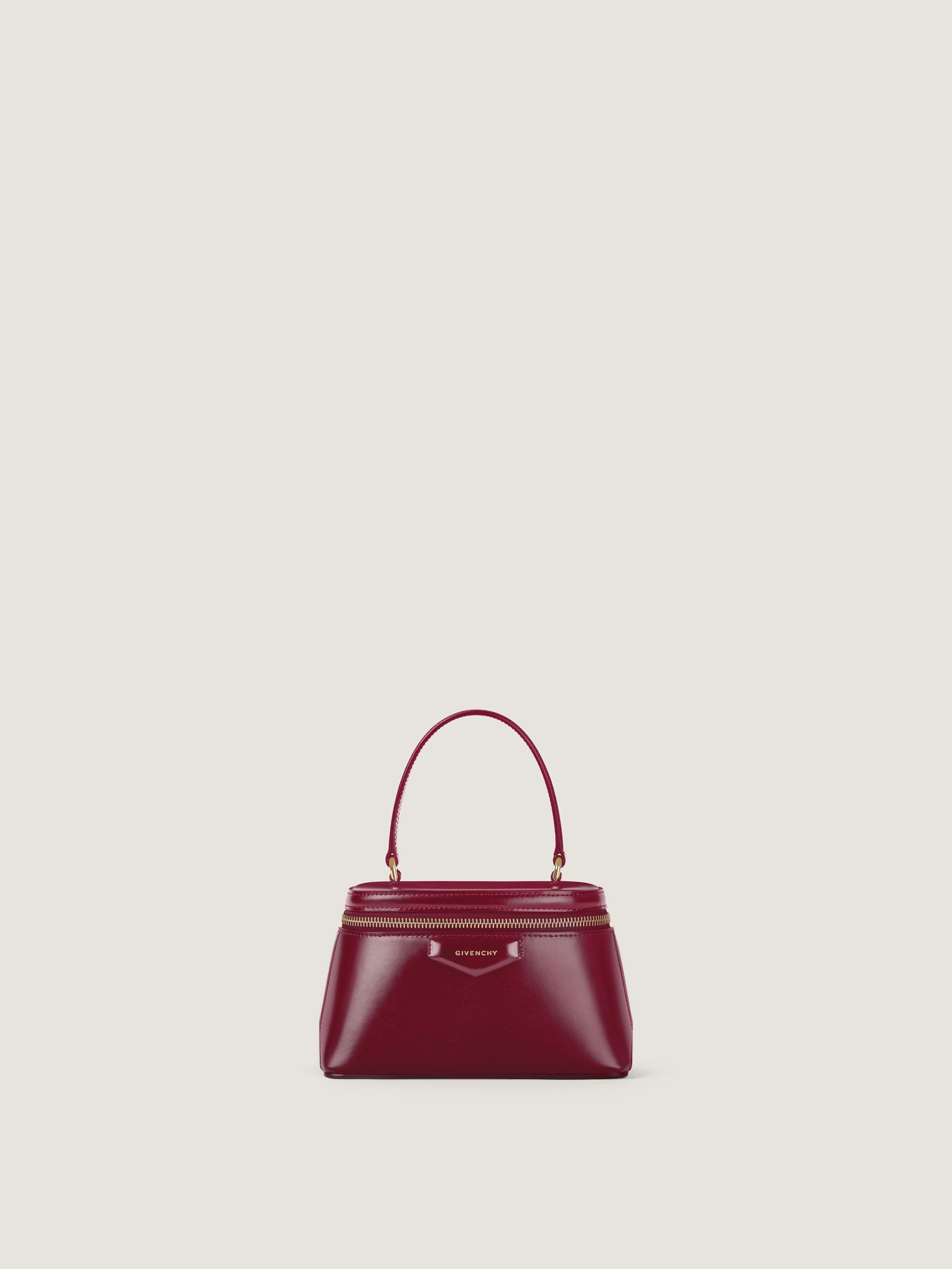 Givenchy Antigona Vanity Bag In Box Leather With Chain In Burgundy