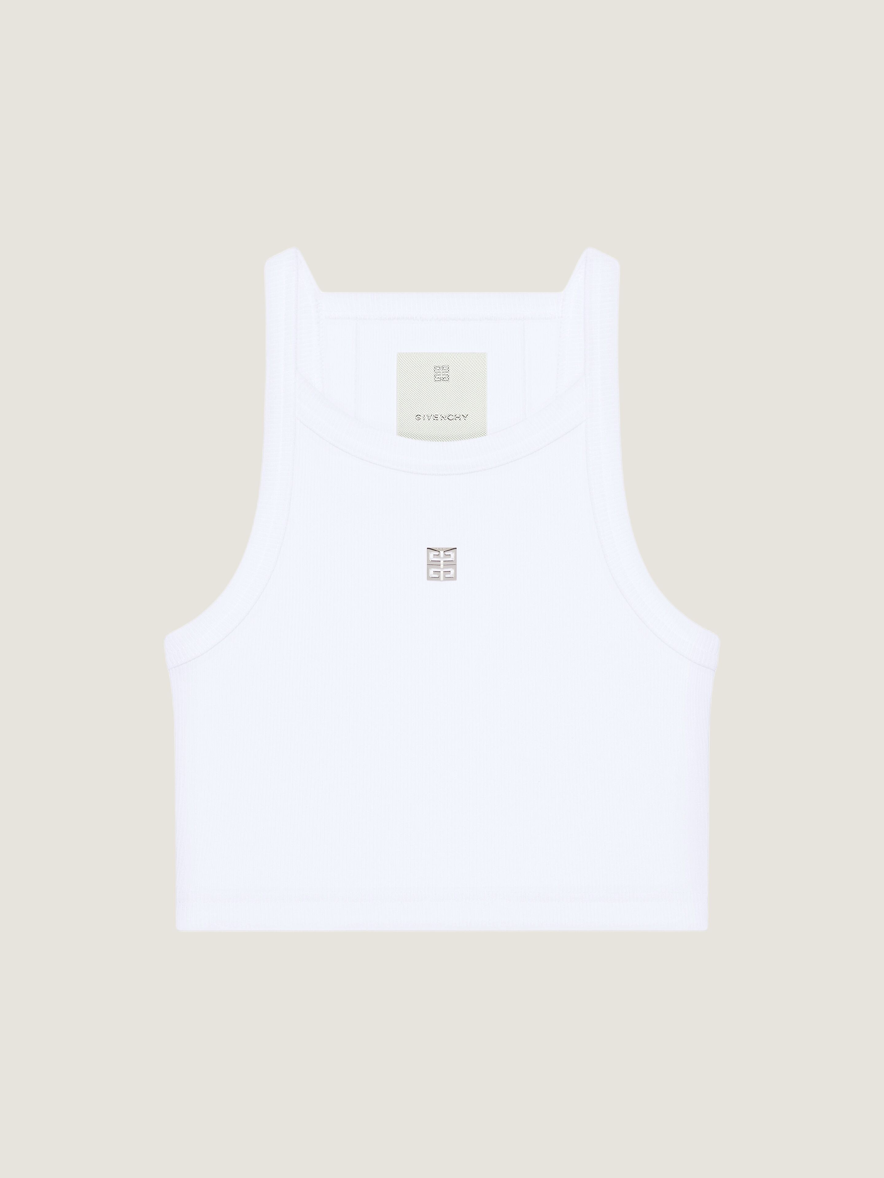 Tシャツ・カットソー GIVENCHY White Cotton Crop Top Givenchy Cropped T-Shirt In Cotton With Stripes | Saks Fifth