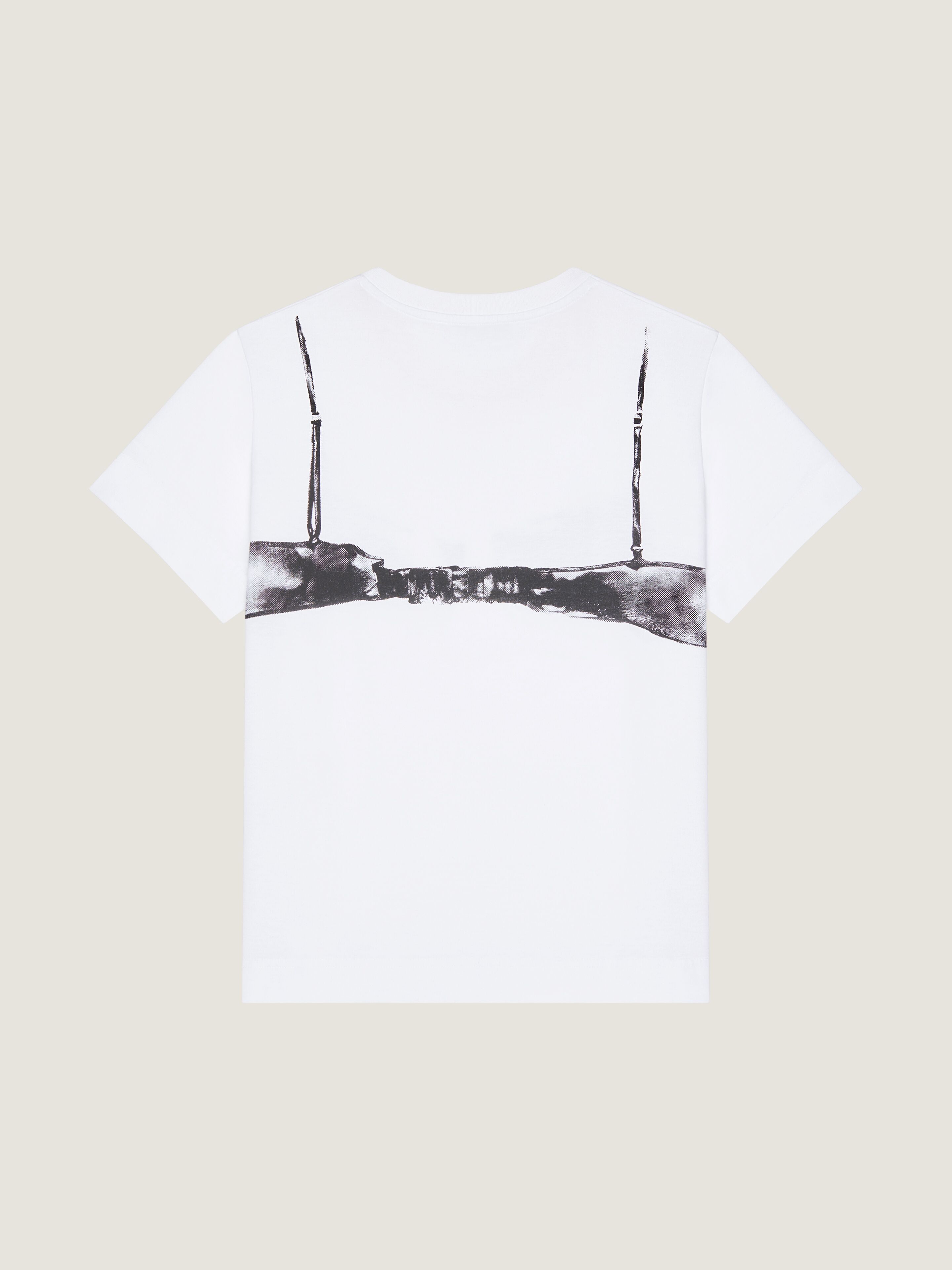 T-shirt in cotton with Cutaway bra print in - white/black