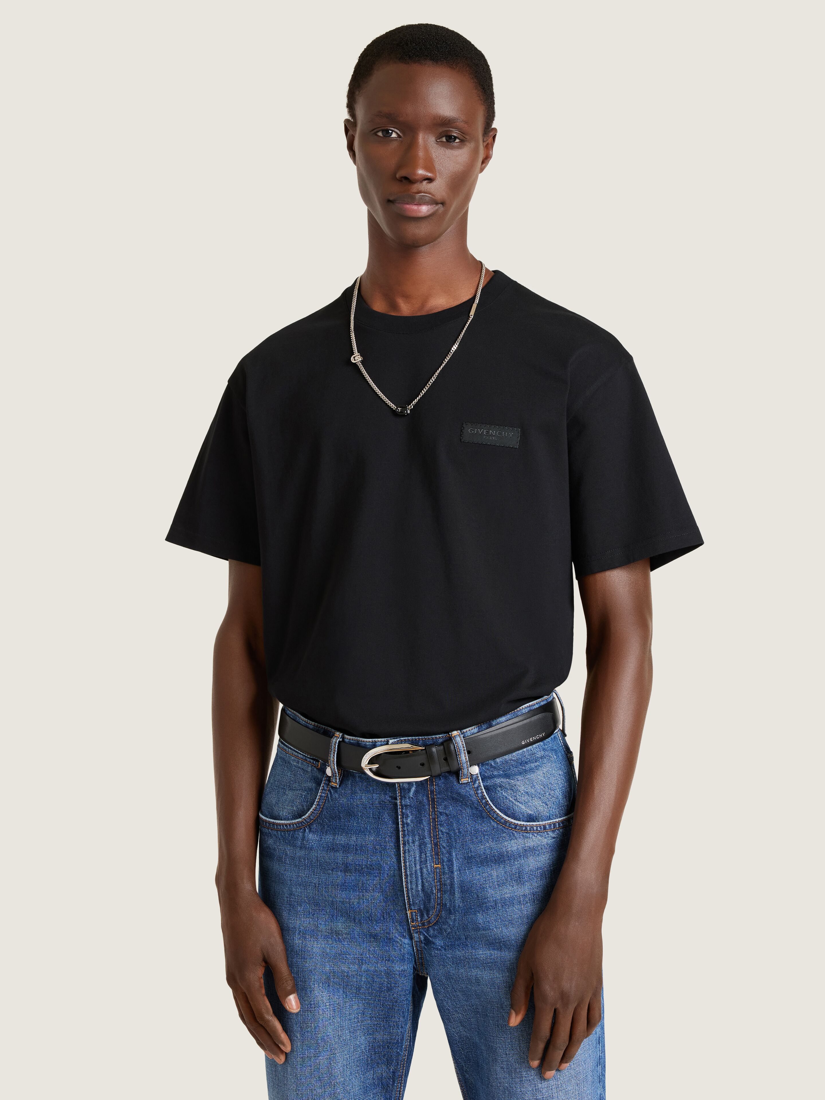 T-shirt in cotton with Givenchy Paris gros grain in - black