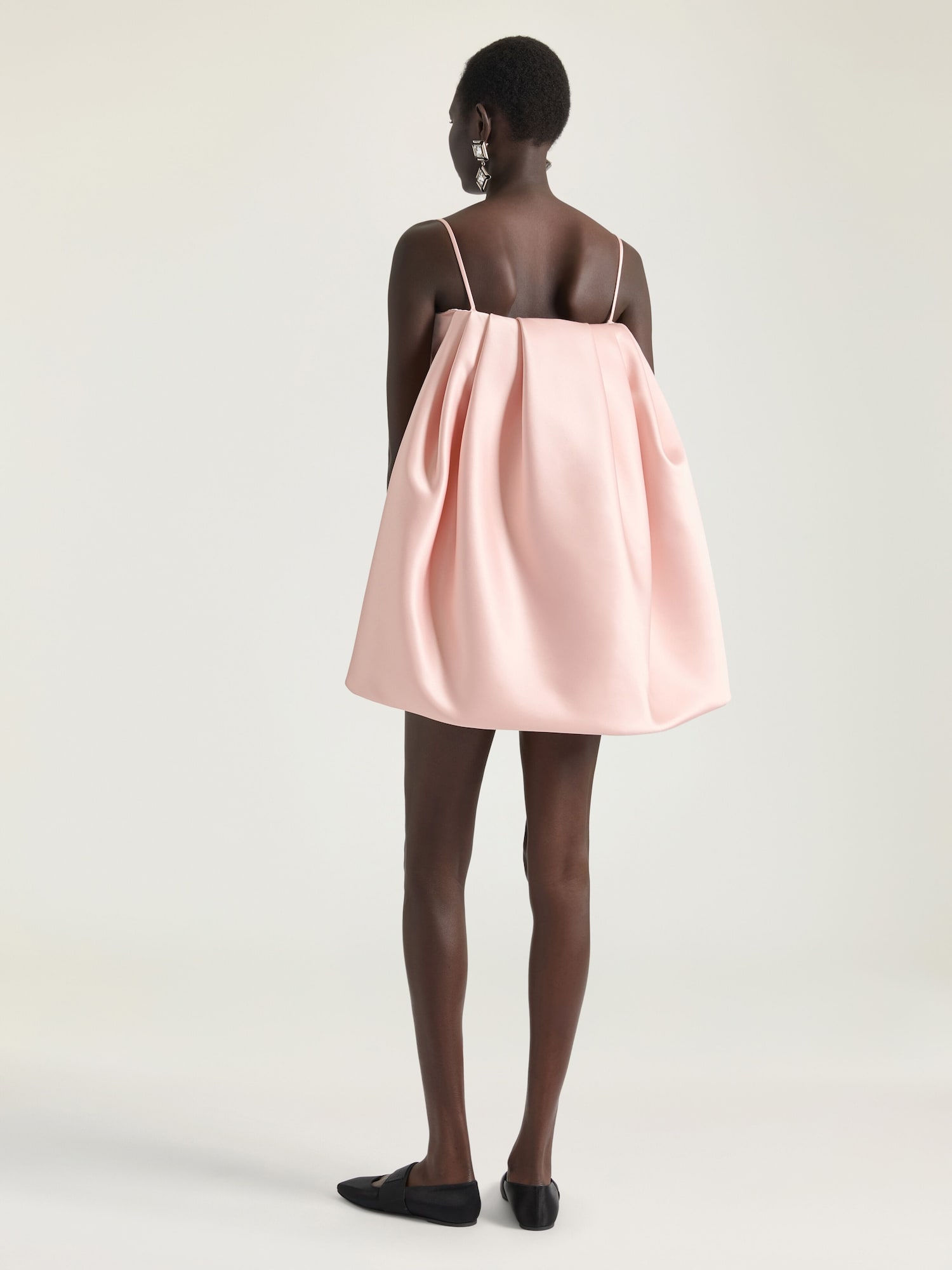 Sliced mini dress in satin with cape in - silk pink - BW22XV1YG0-663 |  Givenchy US