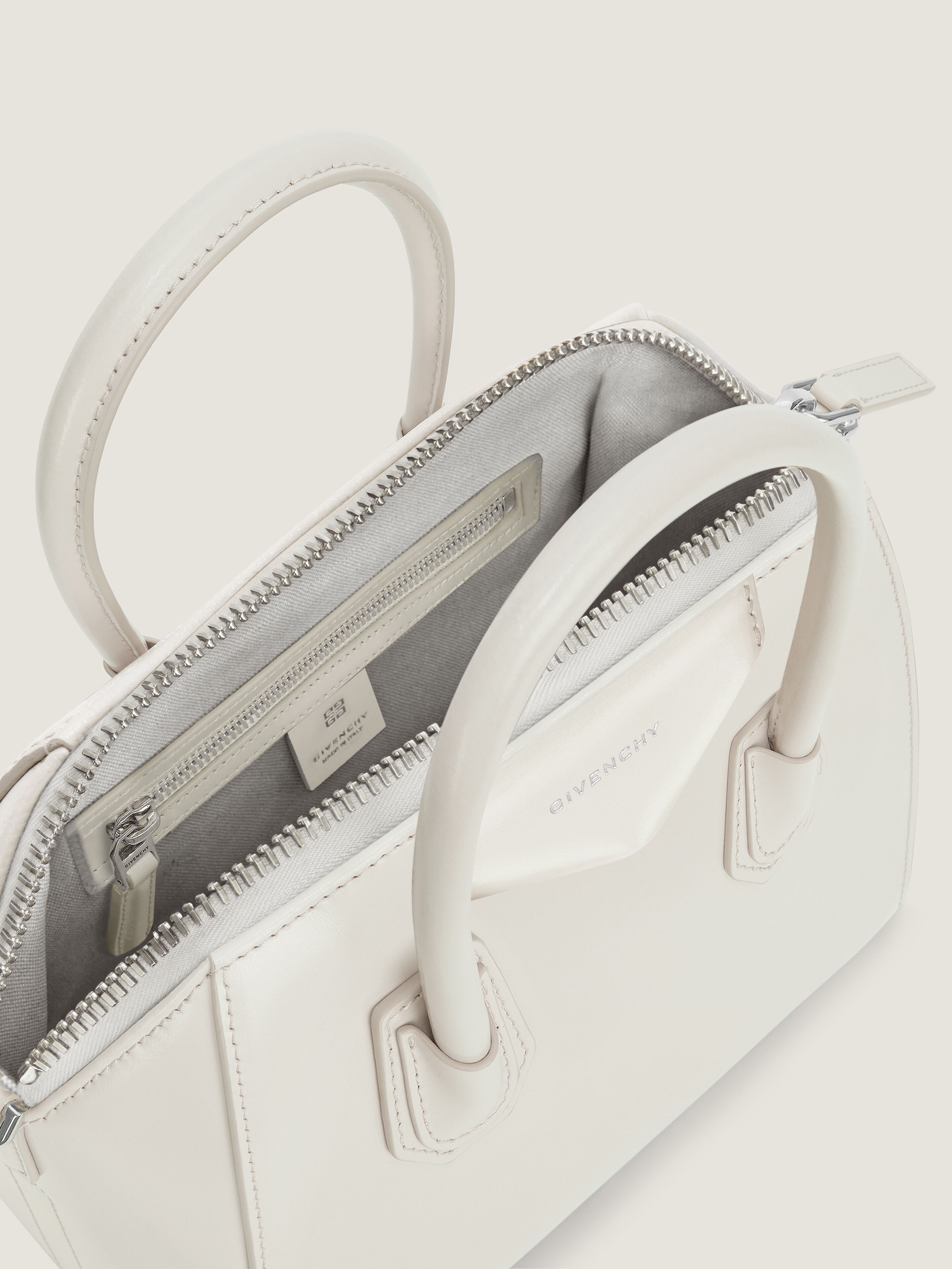 Small Antigona bag in Box leather in - ivory - BB5149B00D-105