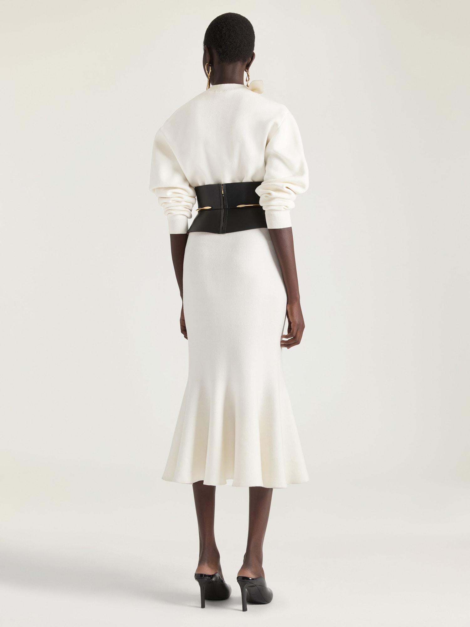 Pinch corset belt in nappa leather in - black - BWZ06061WS-001 